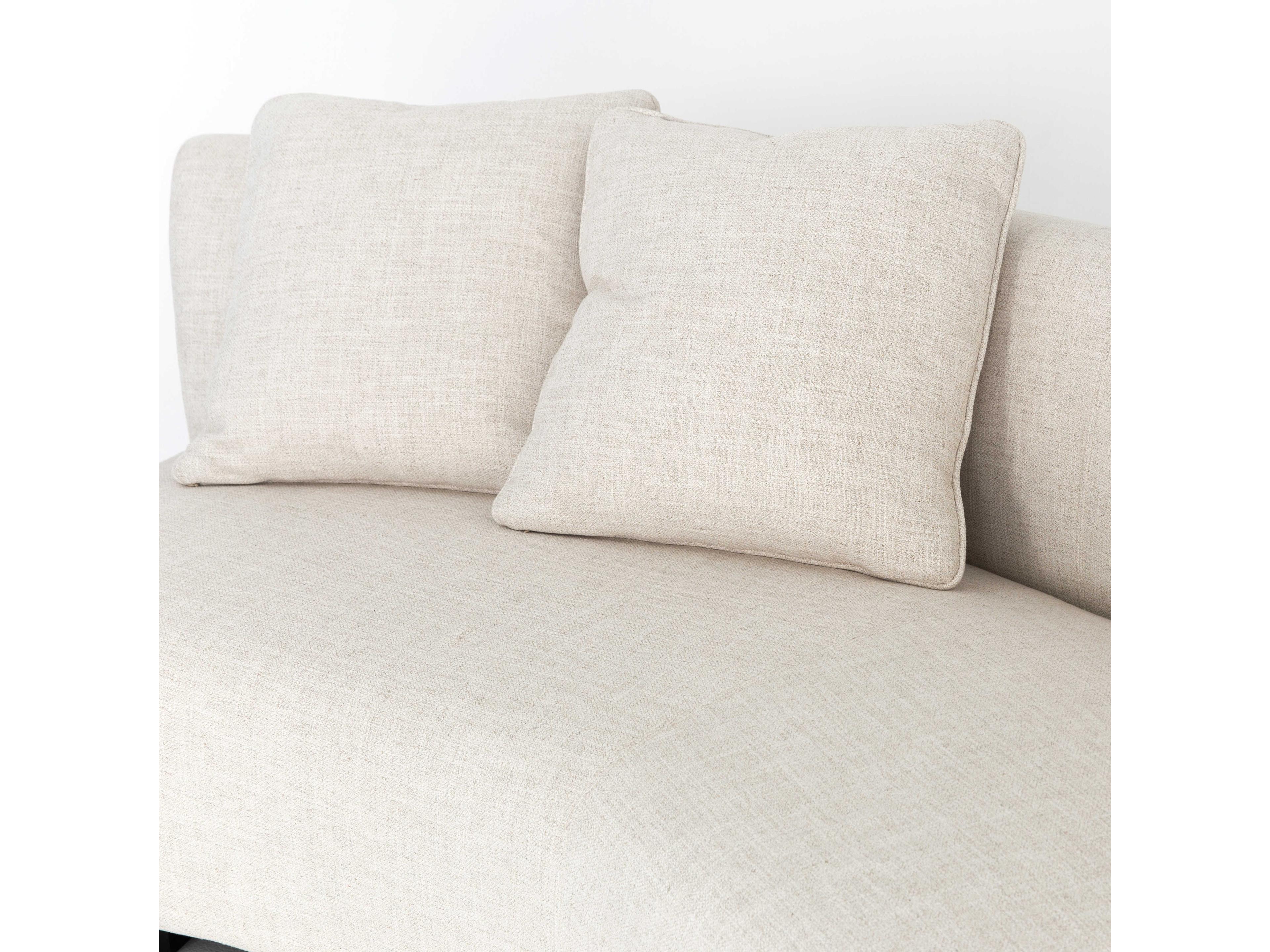 Four Hands Grayson Modular Dover Crescent Burnt Umber White Upholstered Sofa