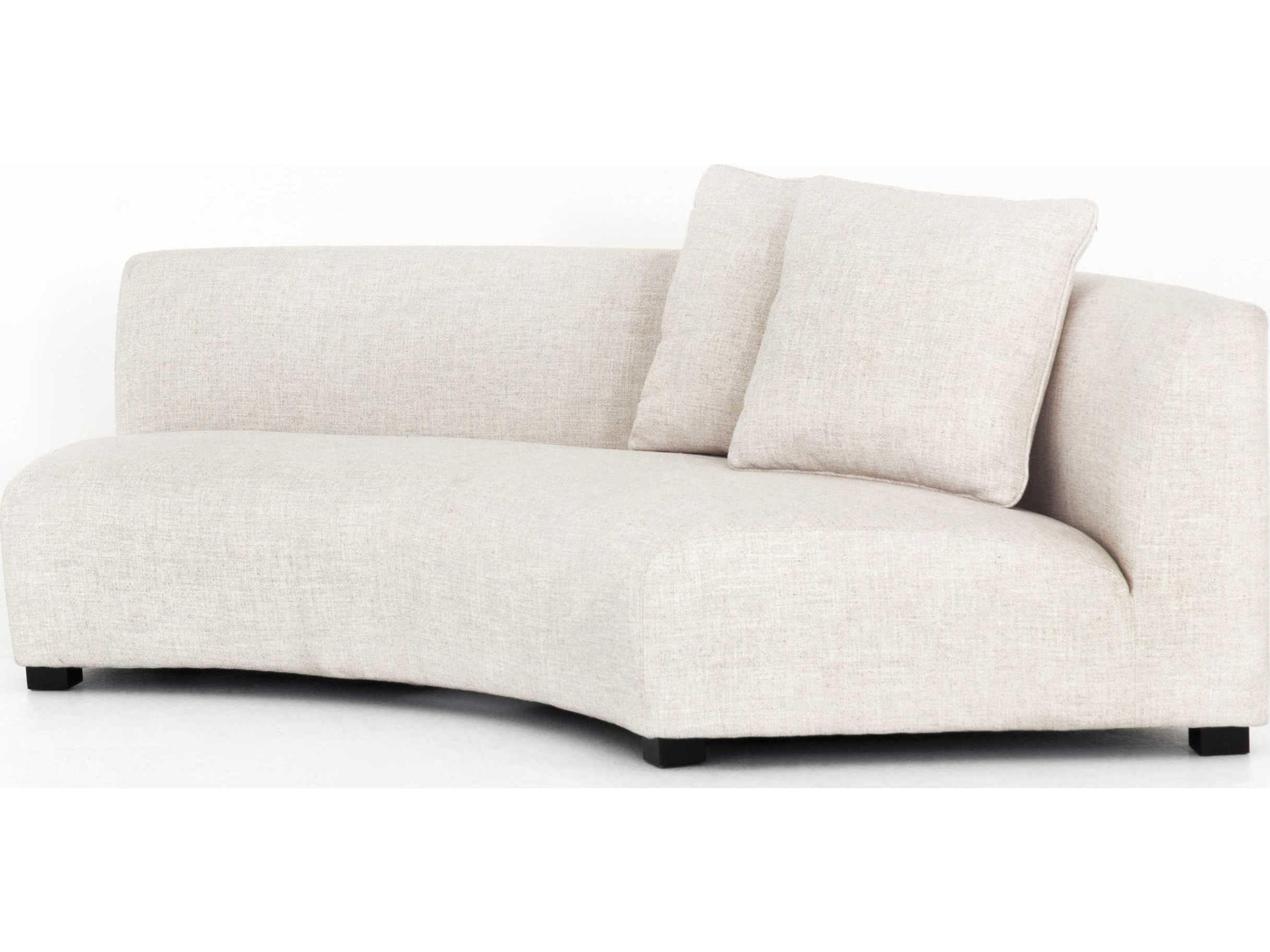 Grayson Modular Dover Crescent Burnt Umber Cream Upholstered Sofa