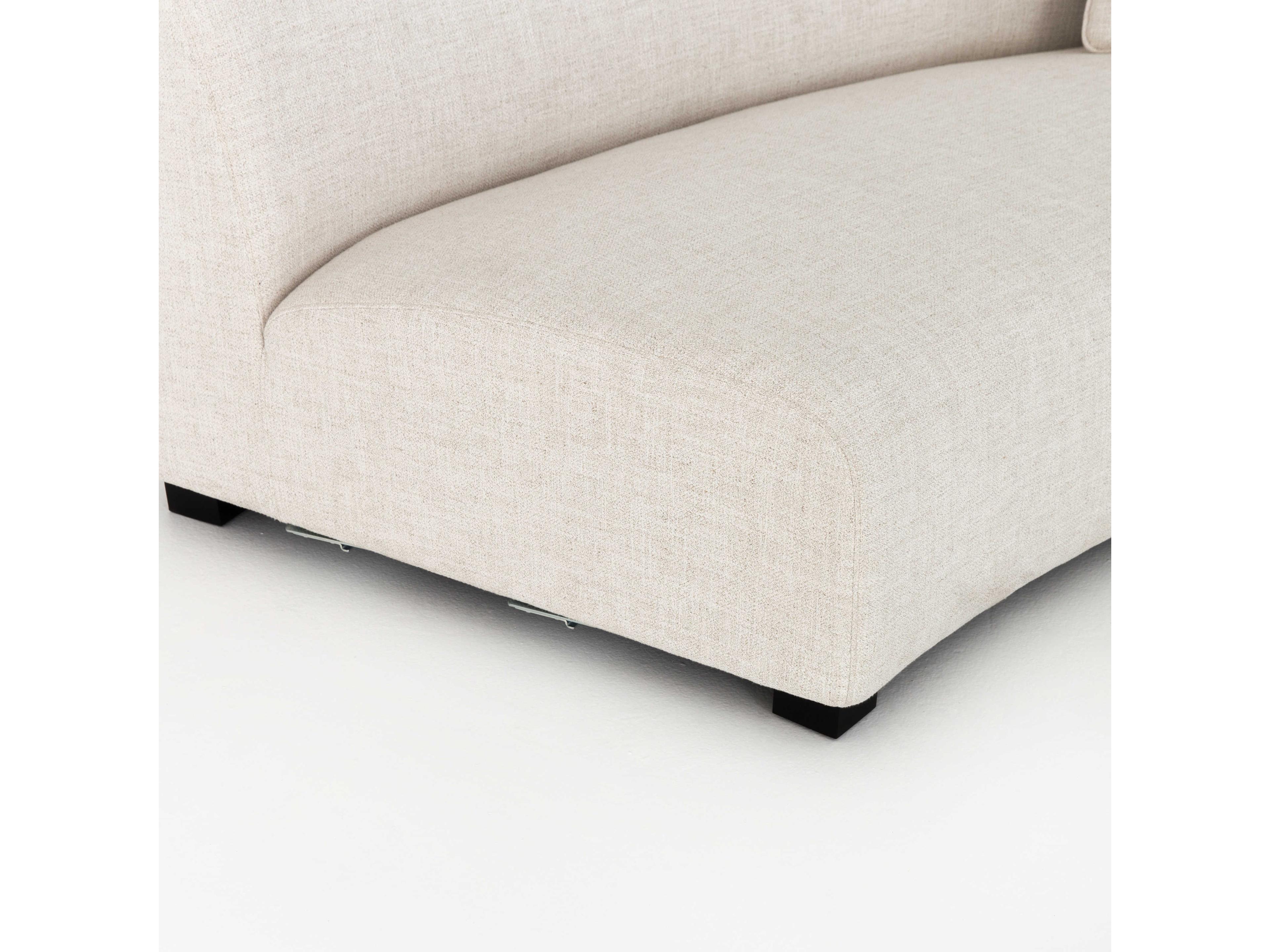 Four Hands Grayson Modular Dover Crescent Burnt Umber Cream Upholstered Sofa