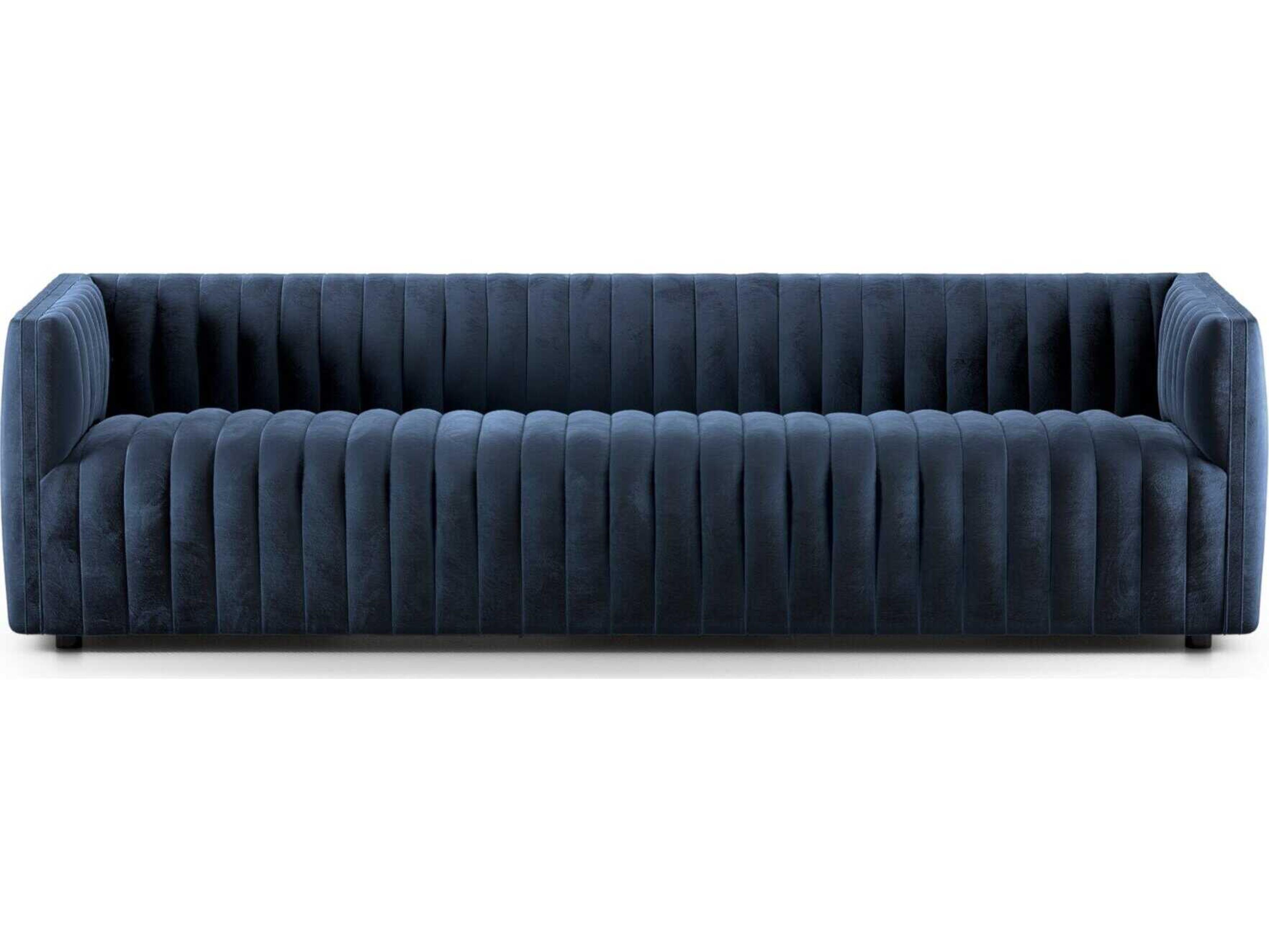 Four Hands Grayson Augustine Sapphire Navy Blue Upholstered Sofa