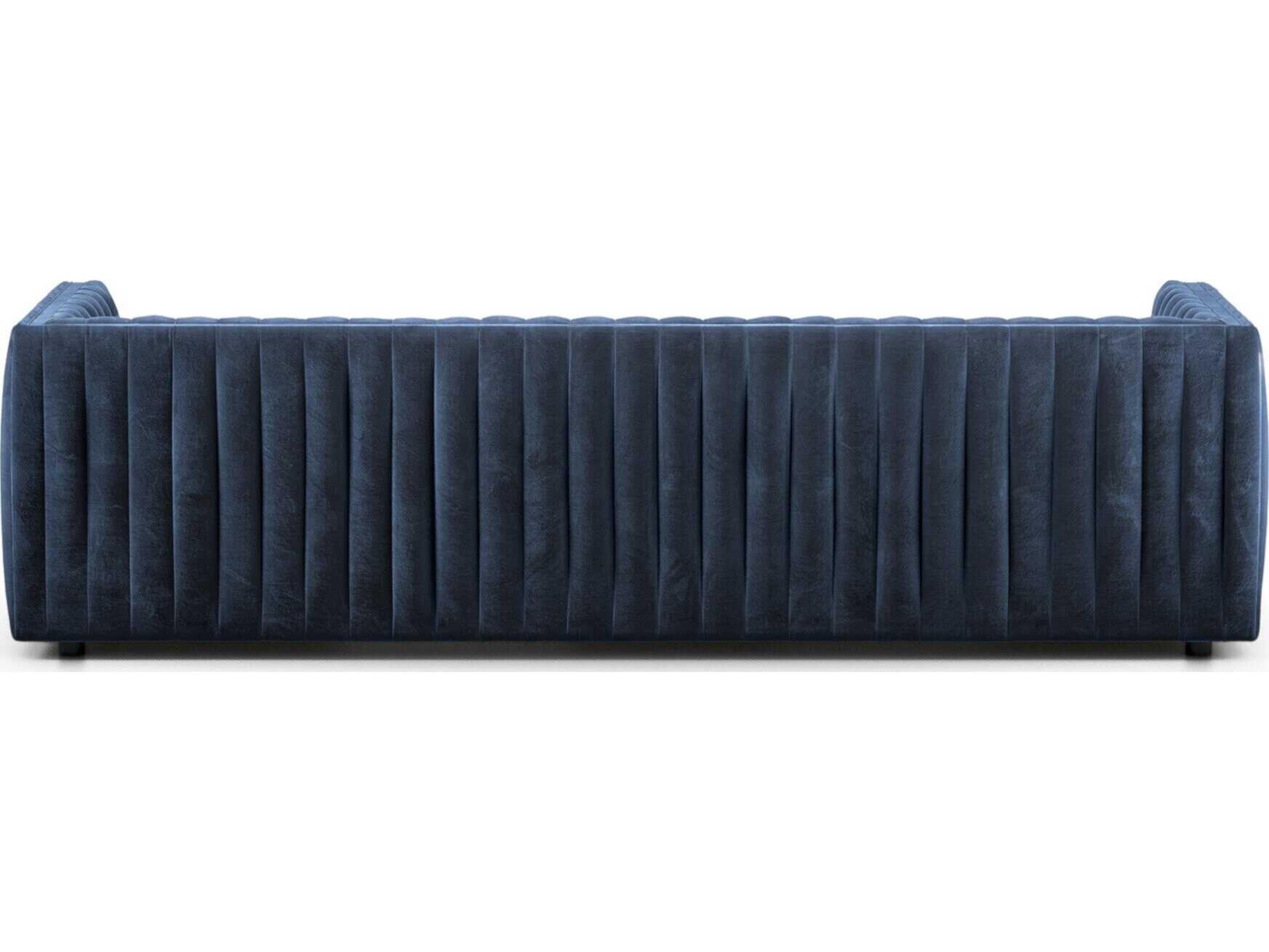 Four Hands Grayson Augustine Sapphire Navy Blue Upholstered Sofa