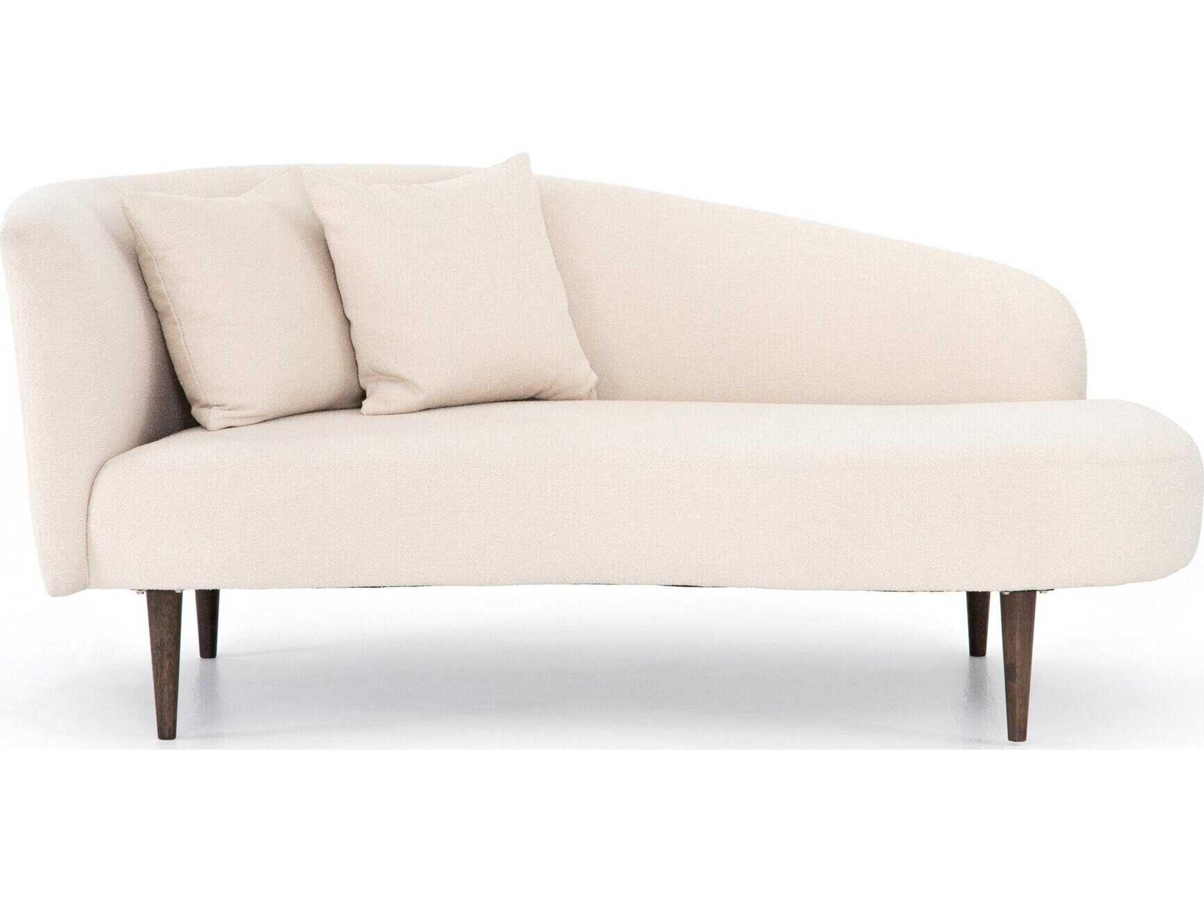 Four Hands Grayson Luna Capri Oatmeal Sienna Brown Cream Upholstered Chaise