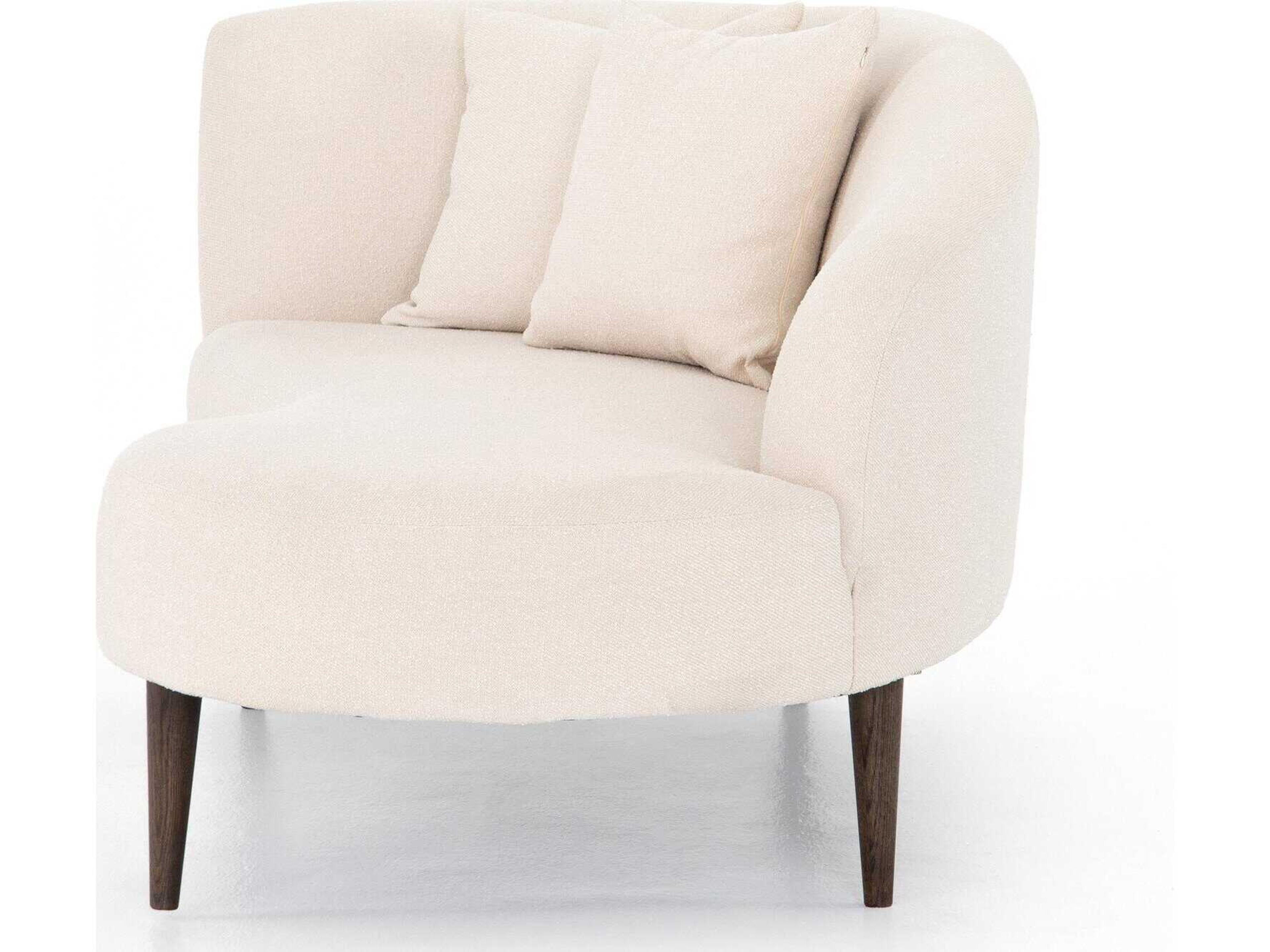 Four Hands Grayson Luna Capri Oatmeal Sienna Brown Cream Upholstered Chaise