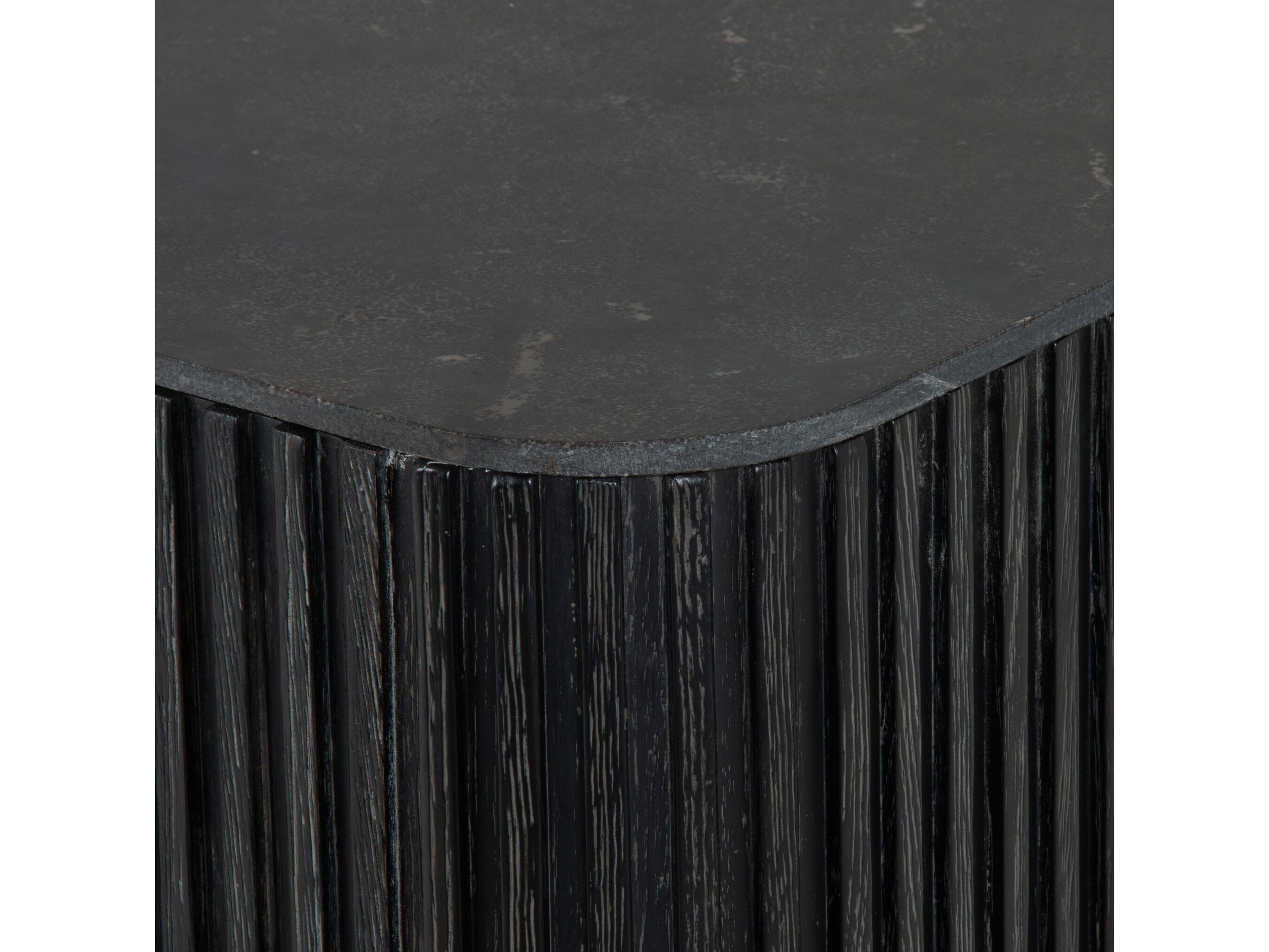 Four Hands Hughes Laverne 71" Oak Wood Washed Black Brushed Gunmetal Bluestone Sideboard