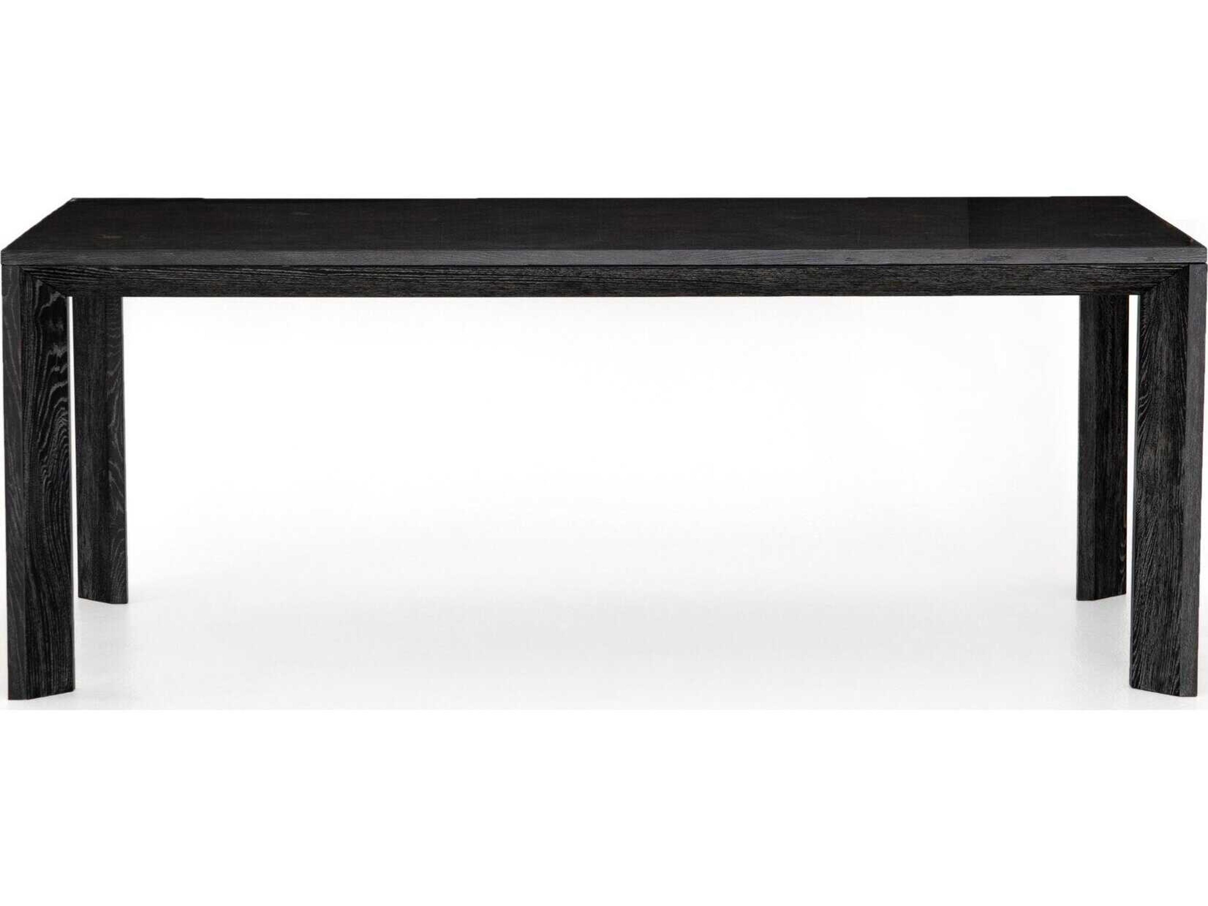 Four Hands Hughes Conner Rectangular Washed Black Bluestone Dining Table