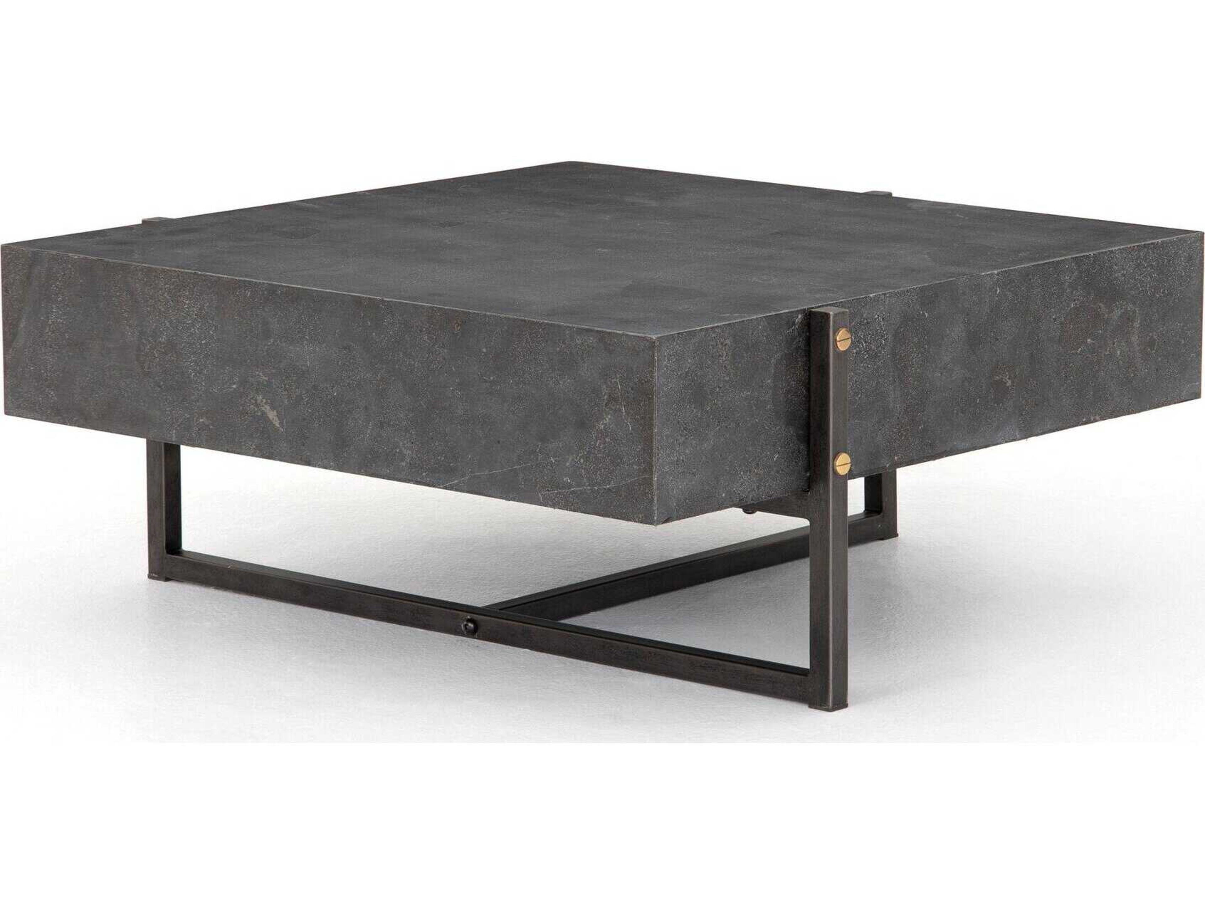 Luxecor Globetrotter Keppler Rectangular Light Rustic Black Bluestone Coffee Table