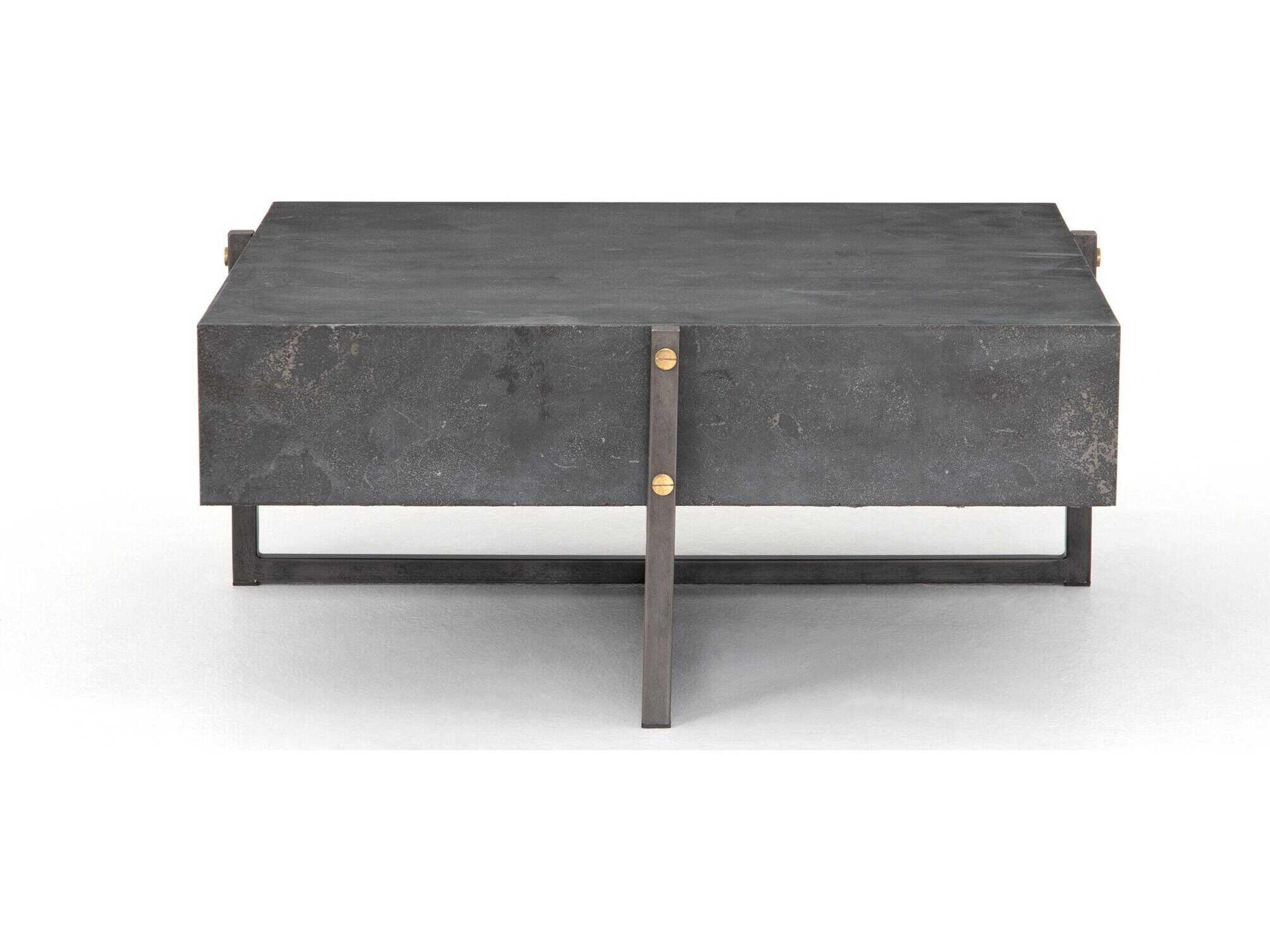Luxecor Globetrotter Keppler Rectangular Light Rustic Black Bluestone Coffee Table