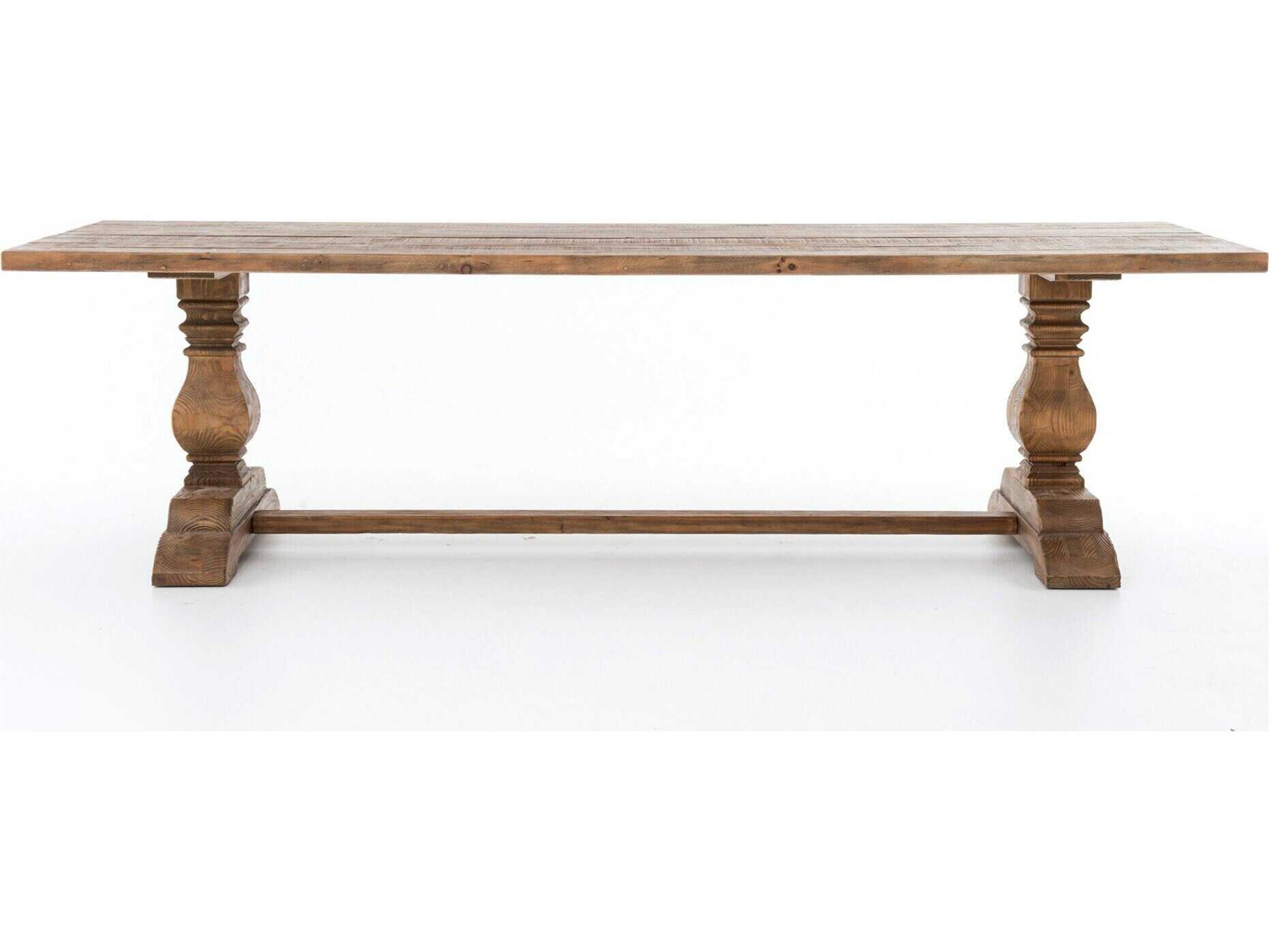 Four Hands Hughes Durham Rectangular Wood Waxed Bleached Fir Oak Dining Table