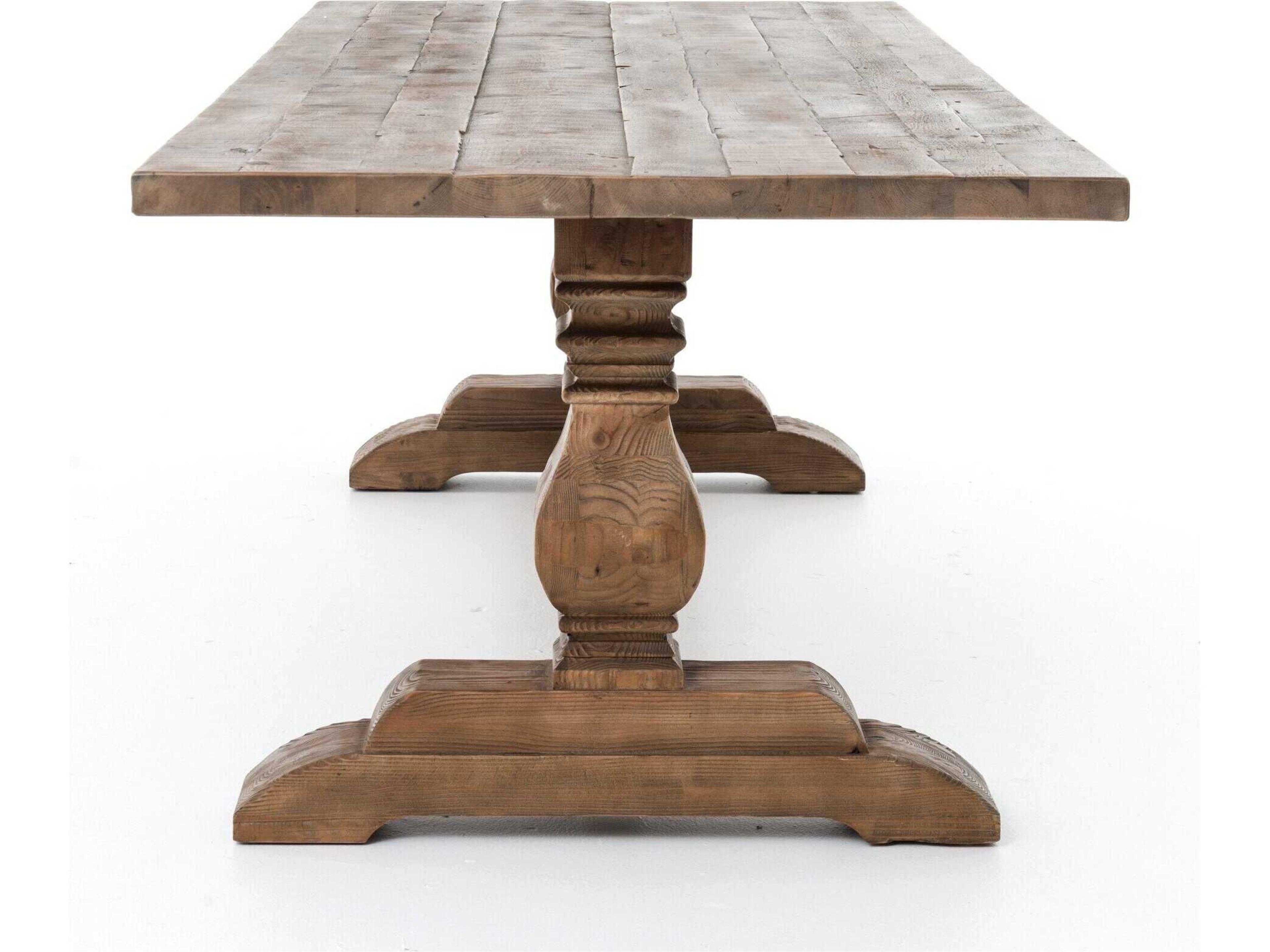 Four Hands Hughes Durham Rectangular Wood Waxed Bleached Fir Oak Dining Table