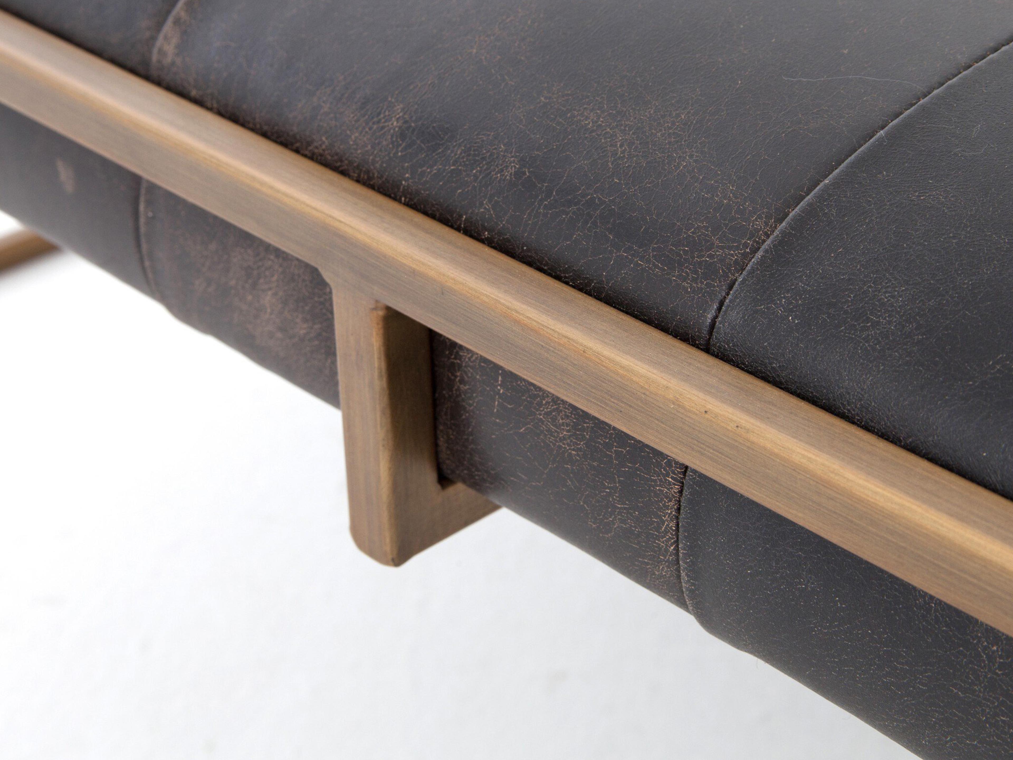 Four Hands Irondale Oxford Square Rialto Ebony Antique Brass Coffee Table