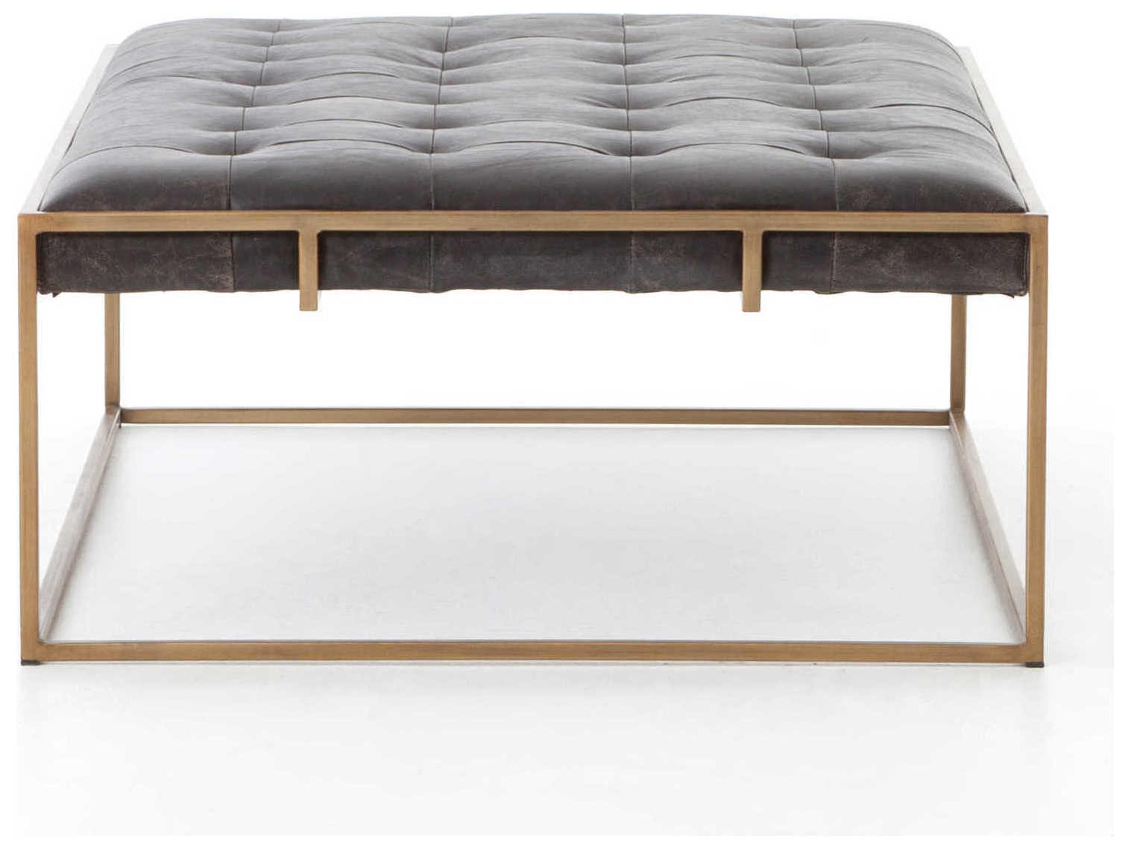 Luxecor Globetrotter Oxford Rectangular Leather Rialto Ebony Coffee Table