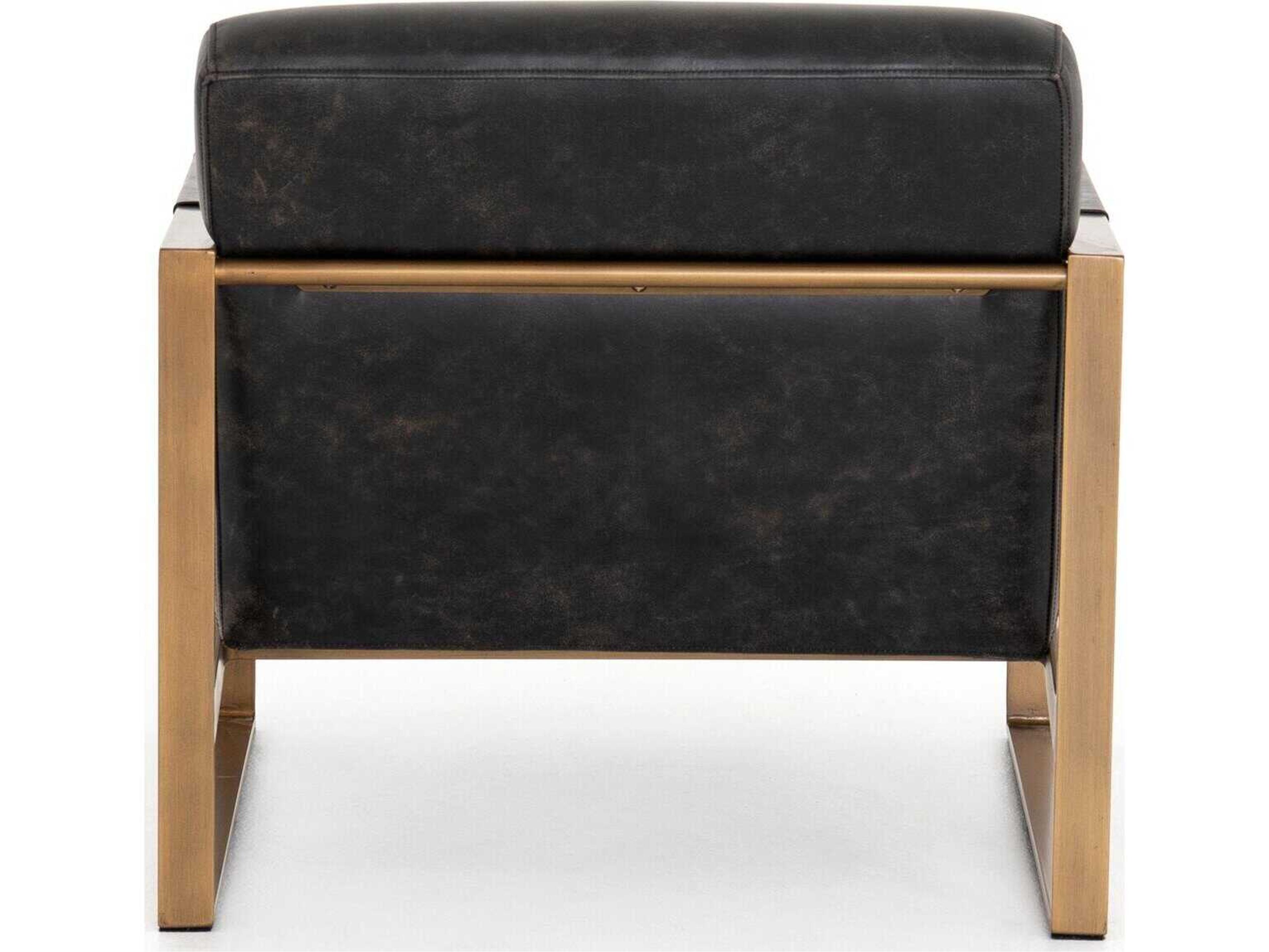 Four Hands Irondale Jules Black Leather Accent Chair