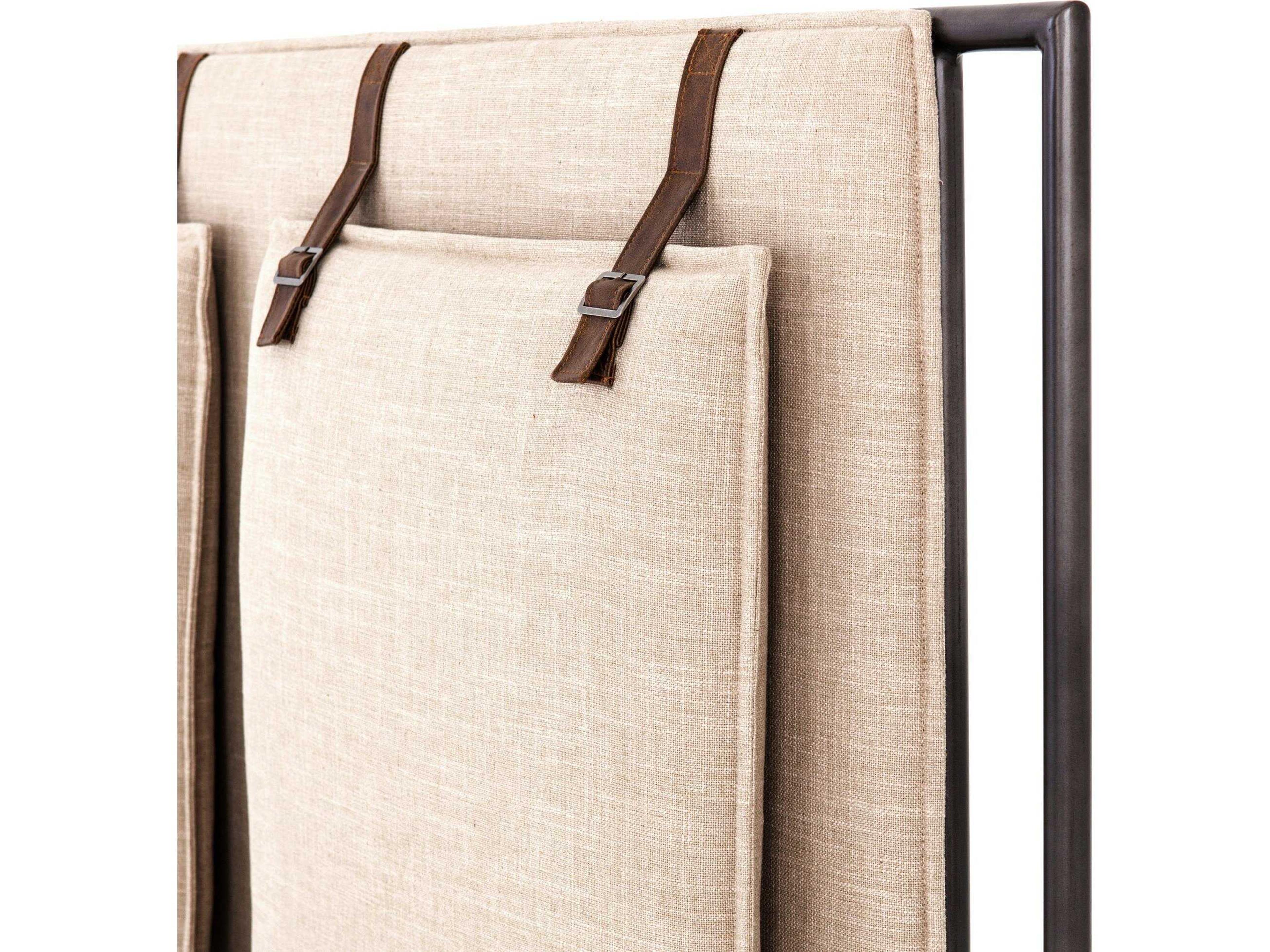 Four Hands Irondale Leigh Beige Upholstered King Platform Bed