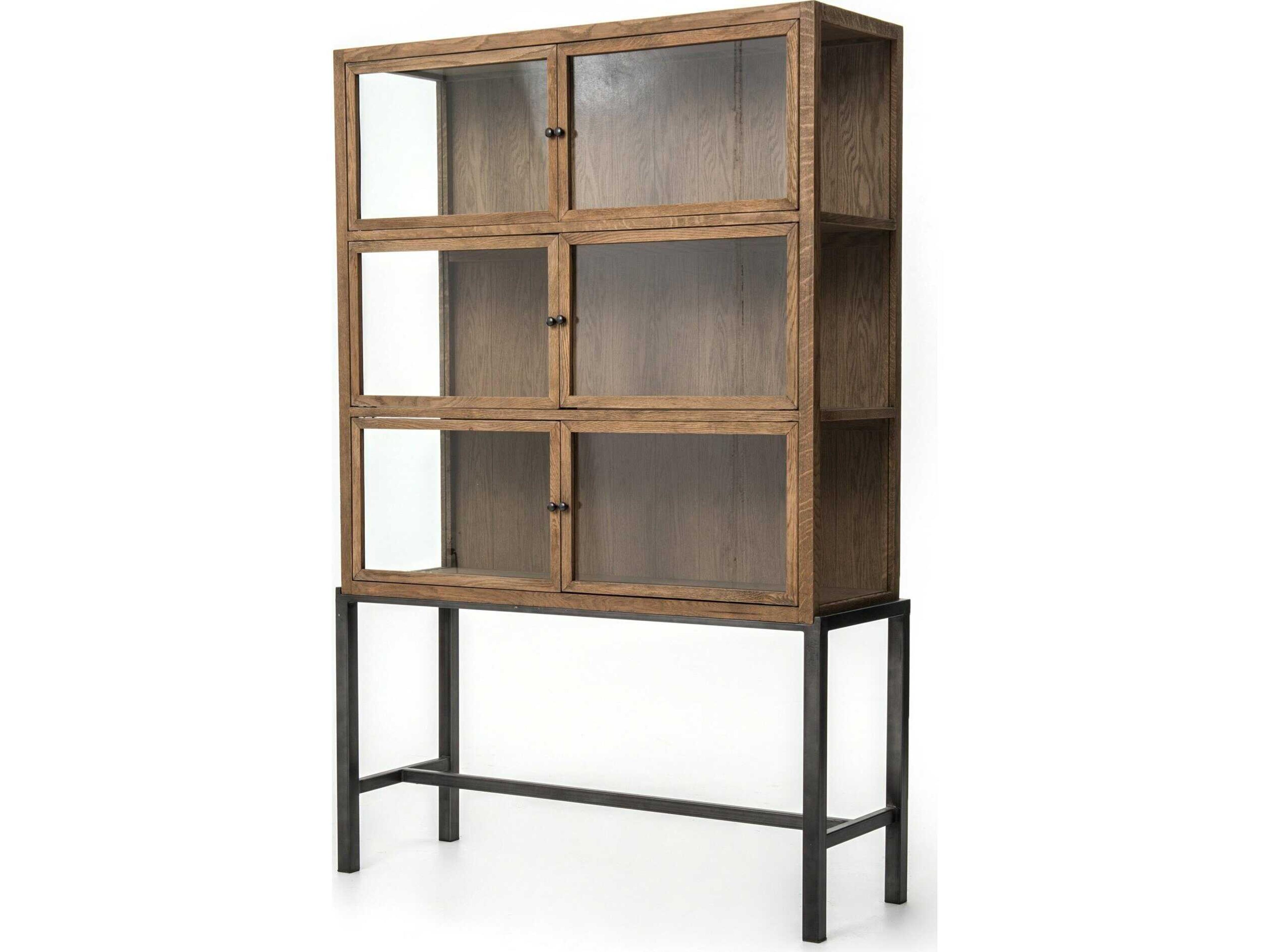 Luxecor Globetrotter Spencer Oak Wood Curio Display Cabinet