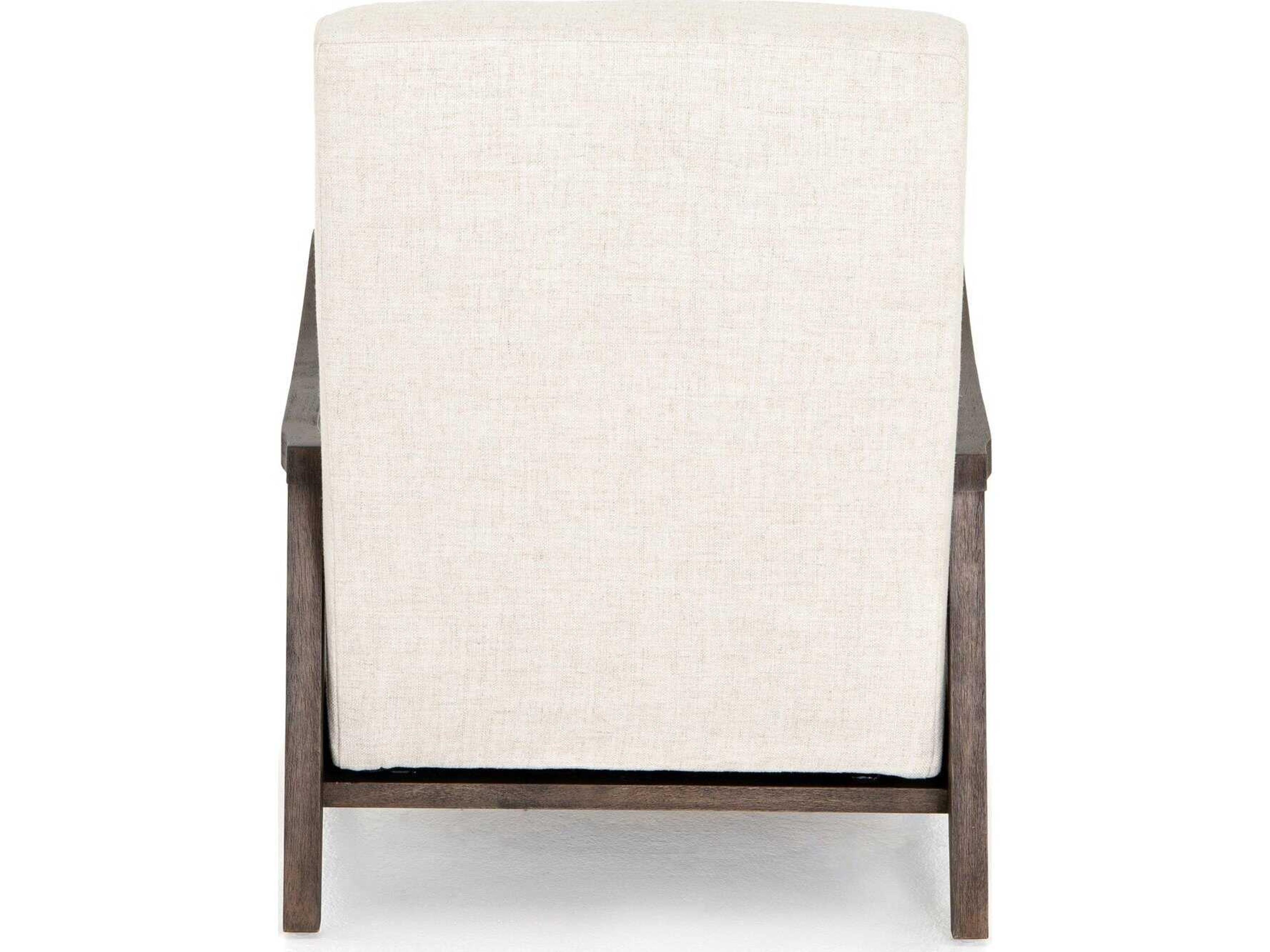 Four Hands Kensington Chance Linen Natural Rubbed Sienna Brown Cream Upholstered Recliner