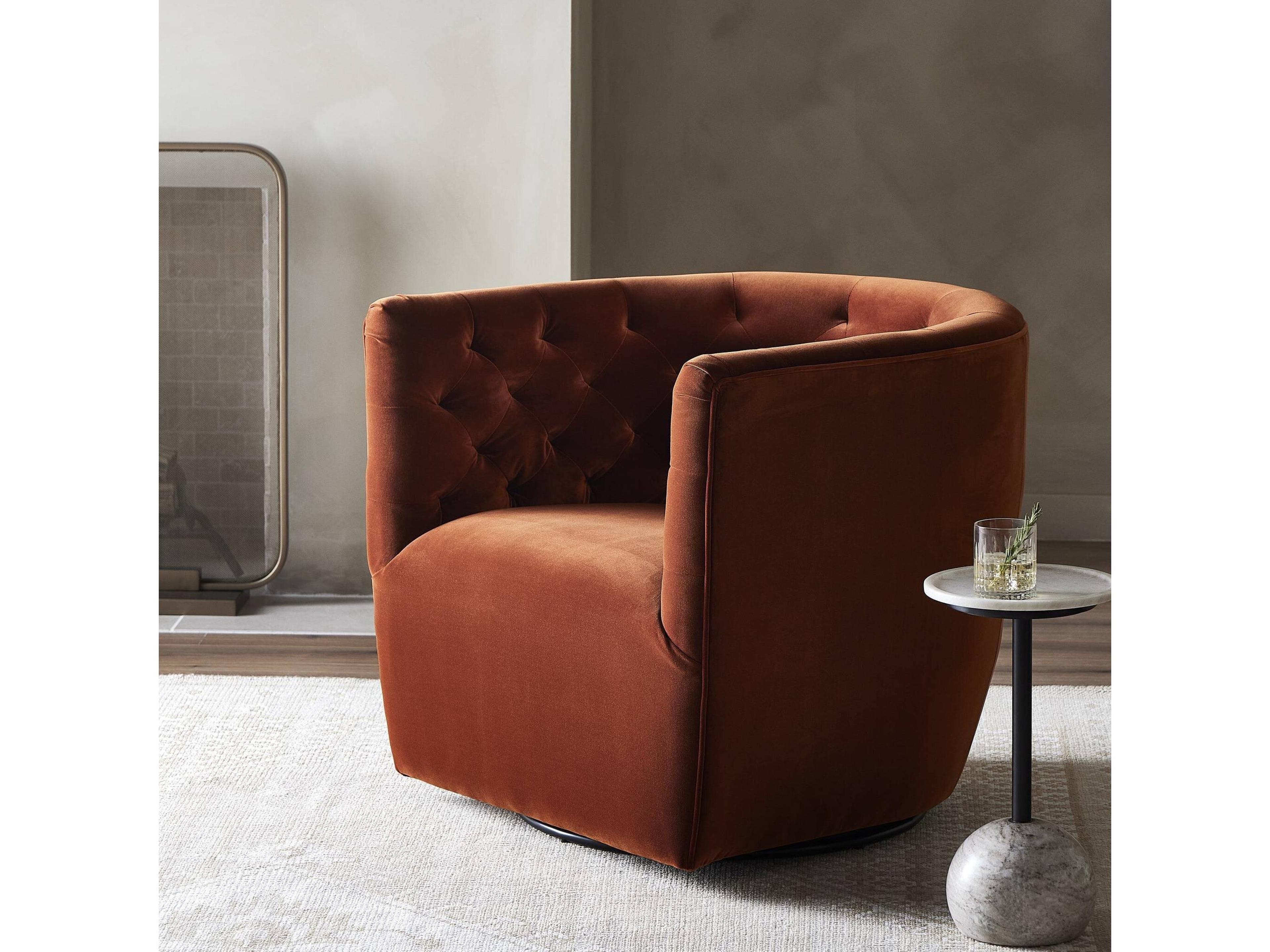 Four Hands Kensington Swivel Red Accent Chair