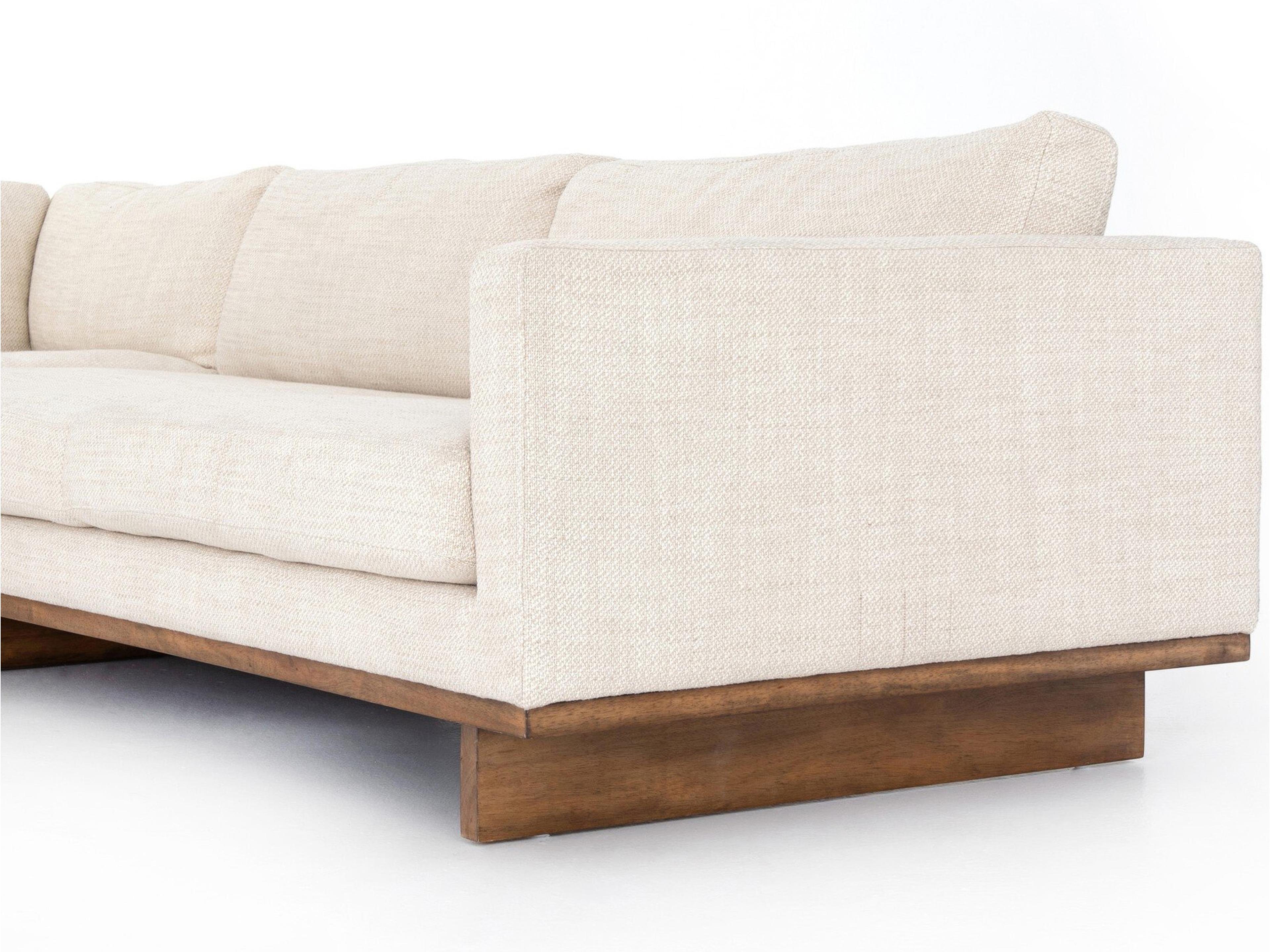 Four Hands Kensington Everly 2 - Piece Sectional Irving Taupe Antique Cocoa Cream Upholstered Sofa with LAF Chaise