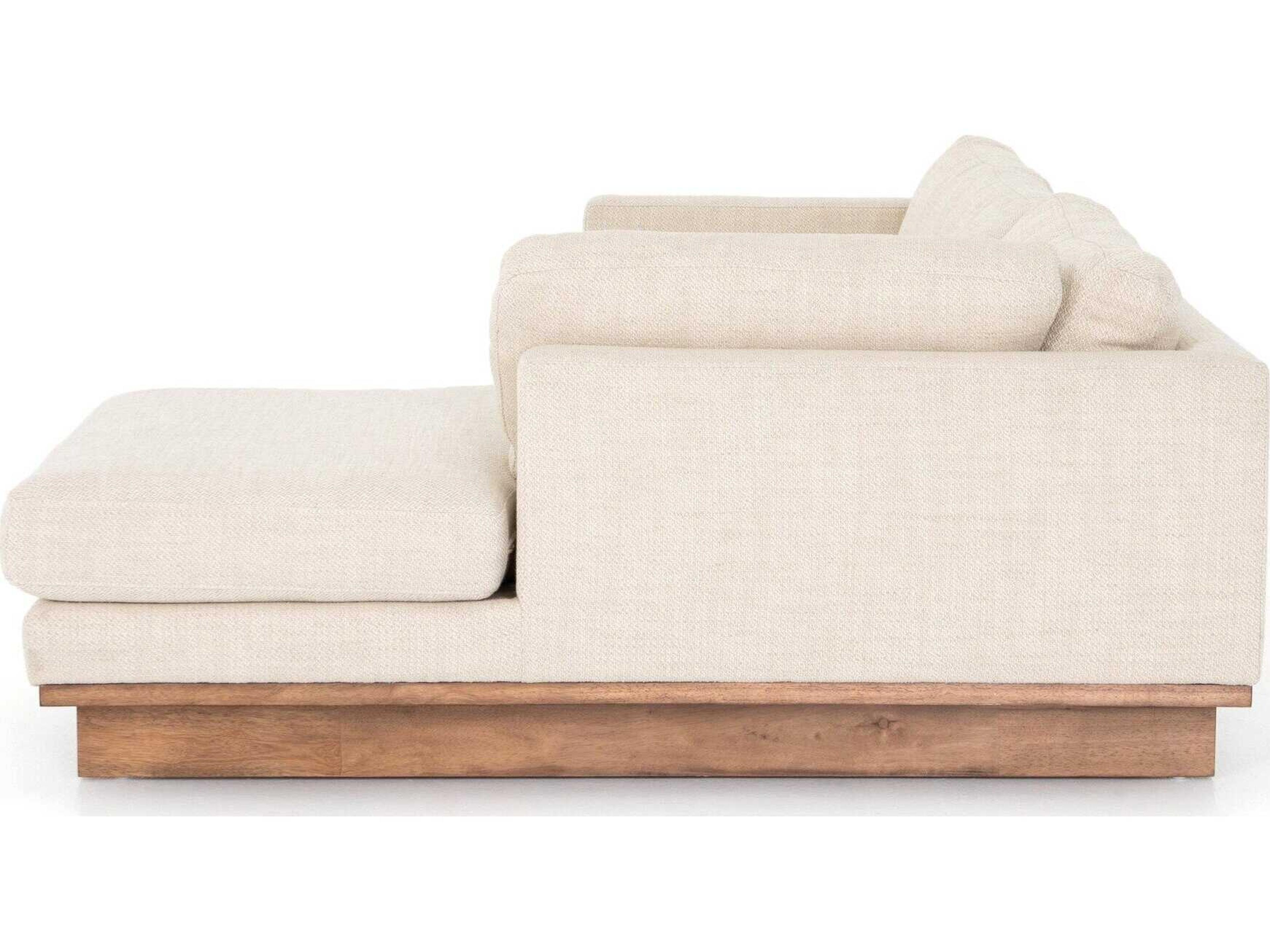 Luxecor Globetrotter Everly 2 - Piece Cream Upholstered Sectional Sofa with RAF Chaise