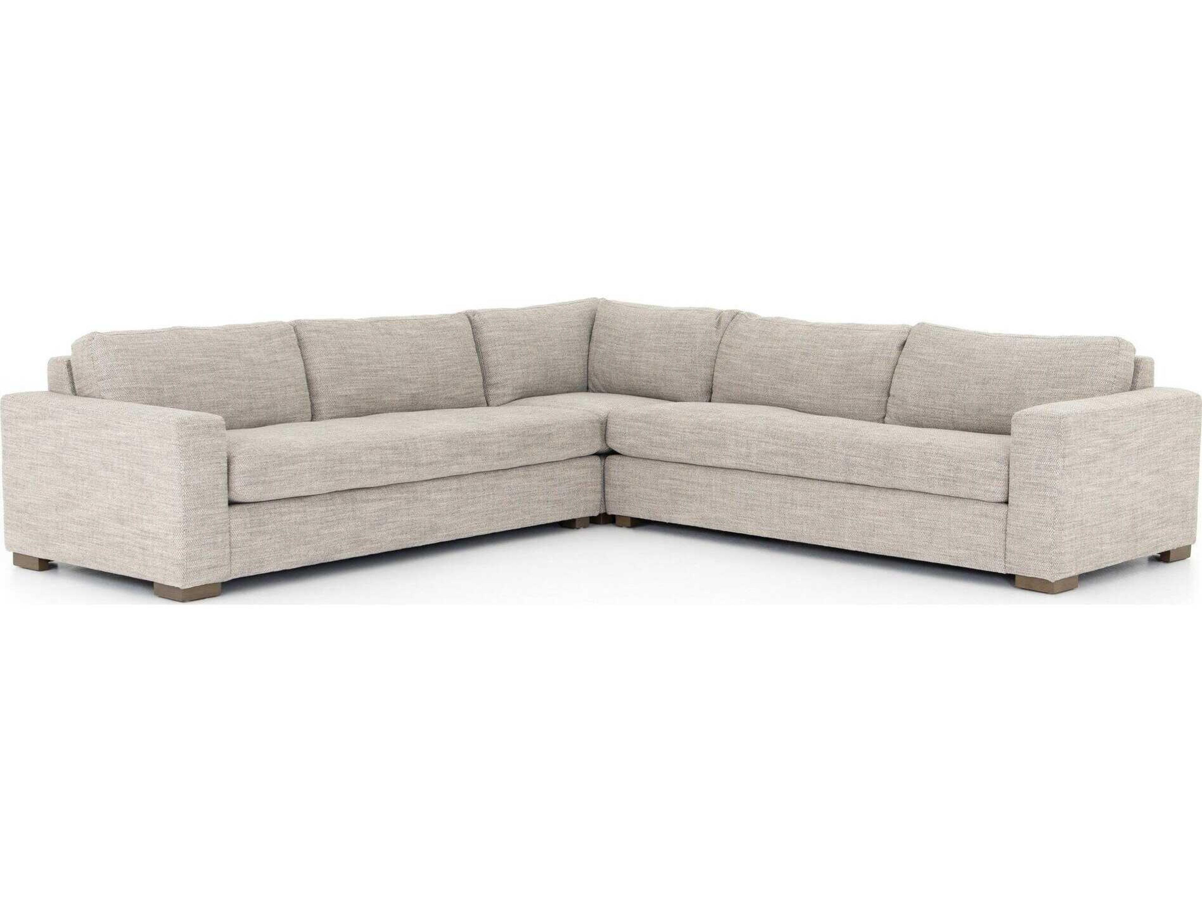 Four Hands Kensington Boone 3 - Piece Gray Upholstered Sectional Sofa