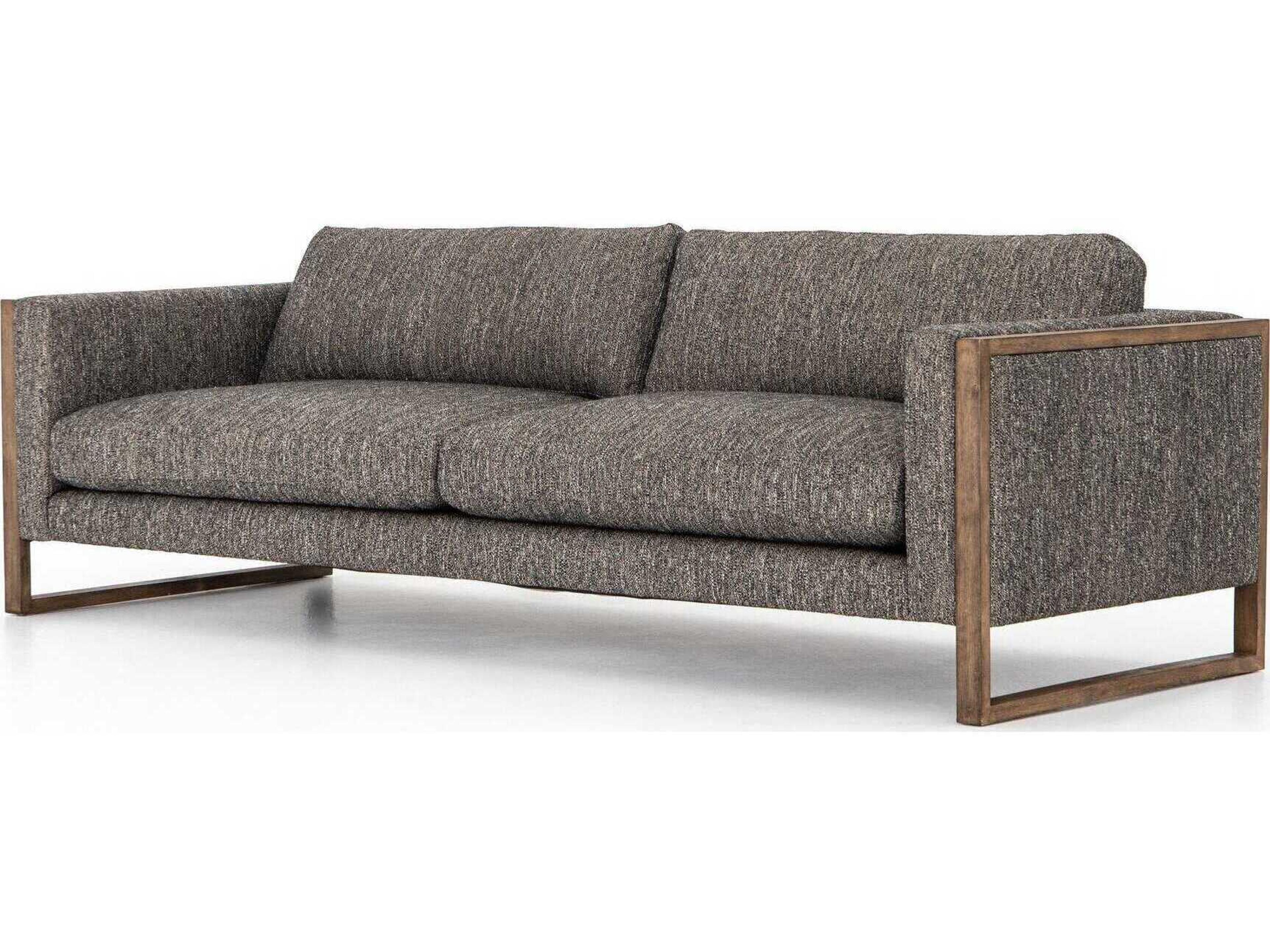 Kensington Otis Arden Charcoal Distressed Natural Gray Upholstered Sofa