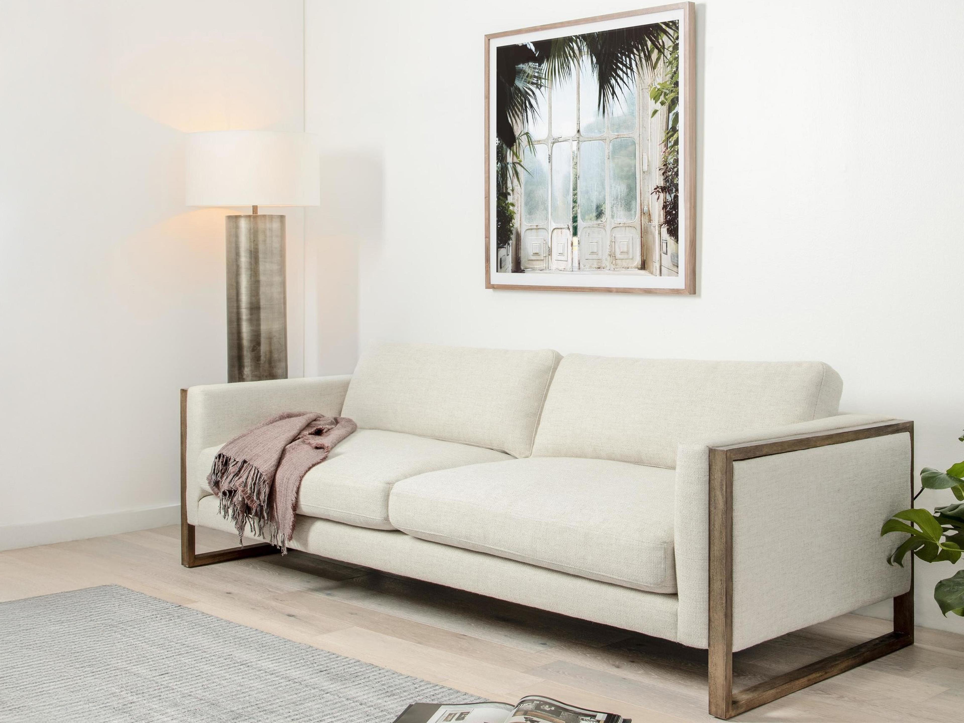 Four Hands Kensington Otis Thames Cream Distressed Natural Upholstered Sofa