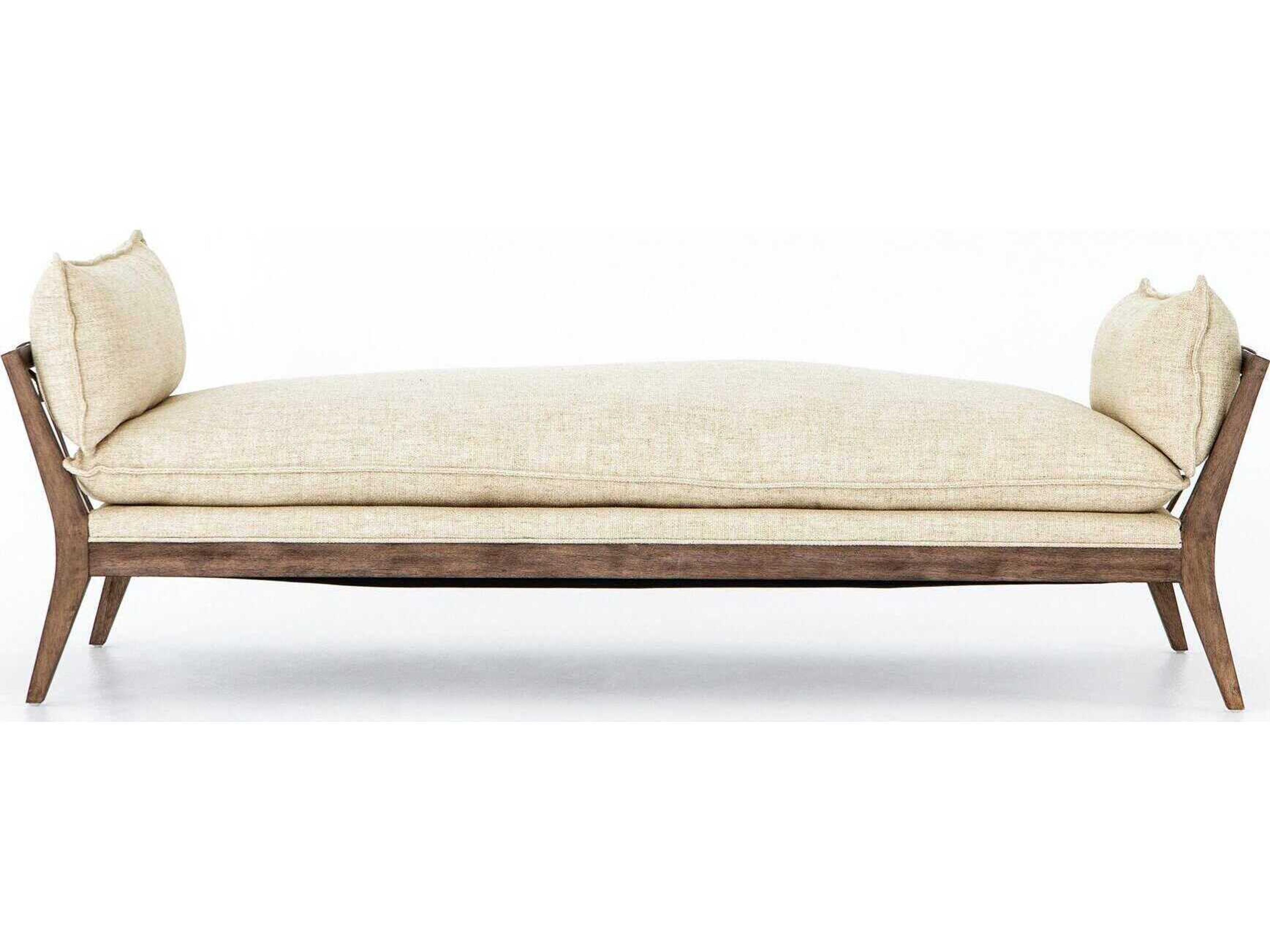 Four Hands Kensington Kerry Thames Cream Distressed Natural Dakota Warm Taupe Upholstered Chaise