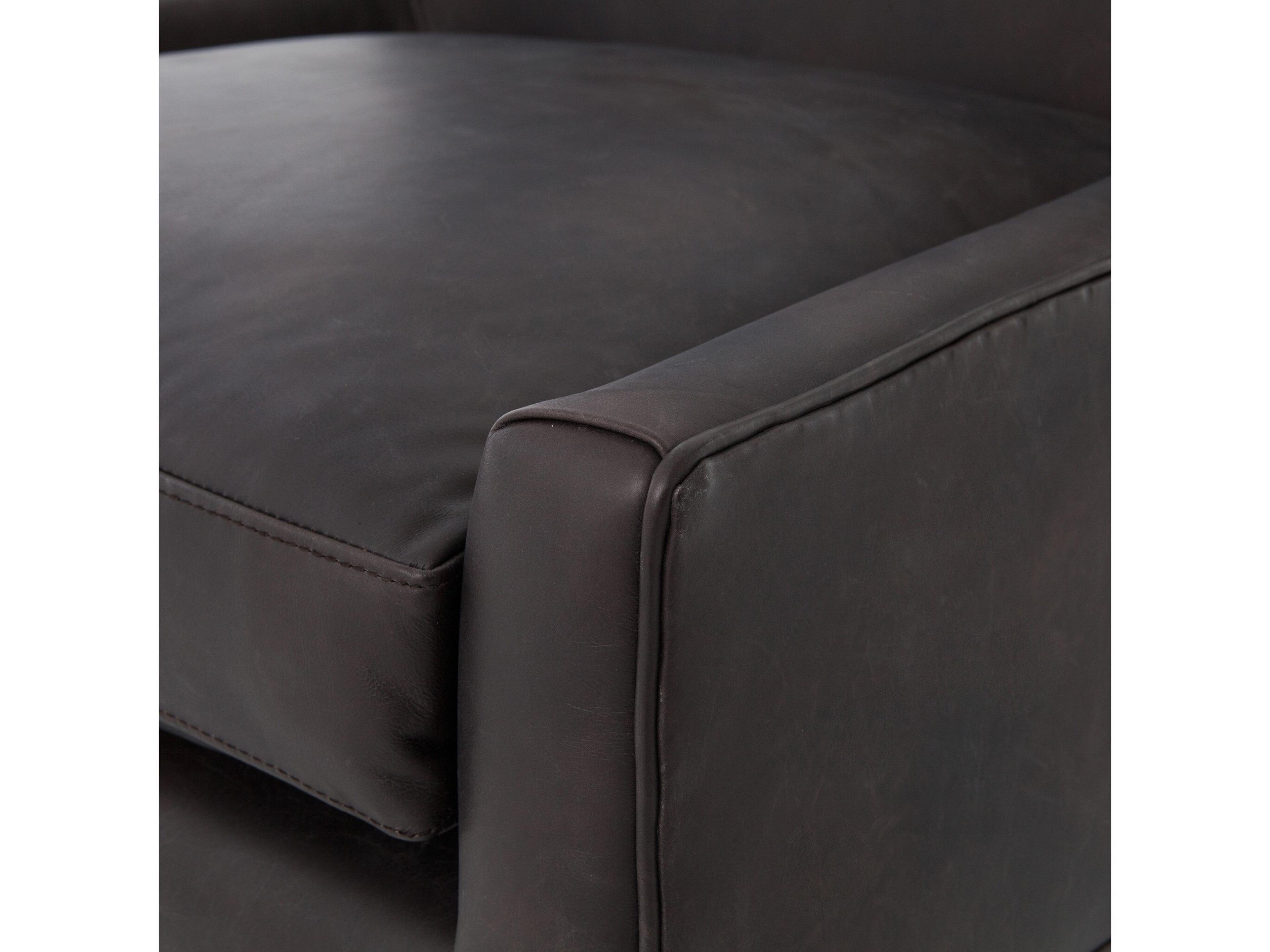 Four Hands Kensington Marlow Black Leather Accent Chair