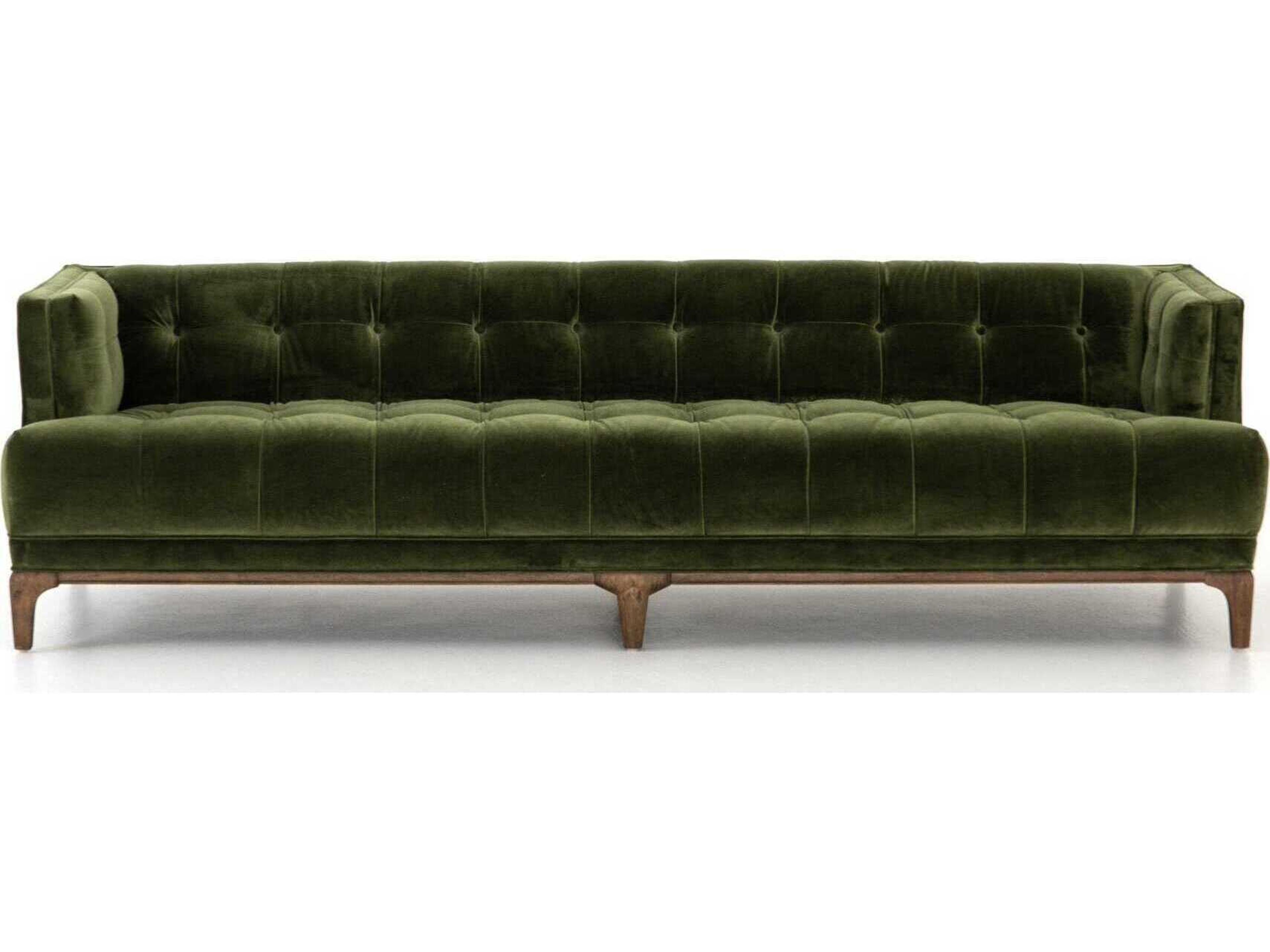 Four Hands Kensington Dylan Sapphire Olive Aspen Grey Green Upholstered Sofa