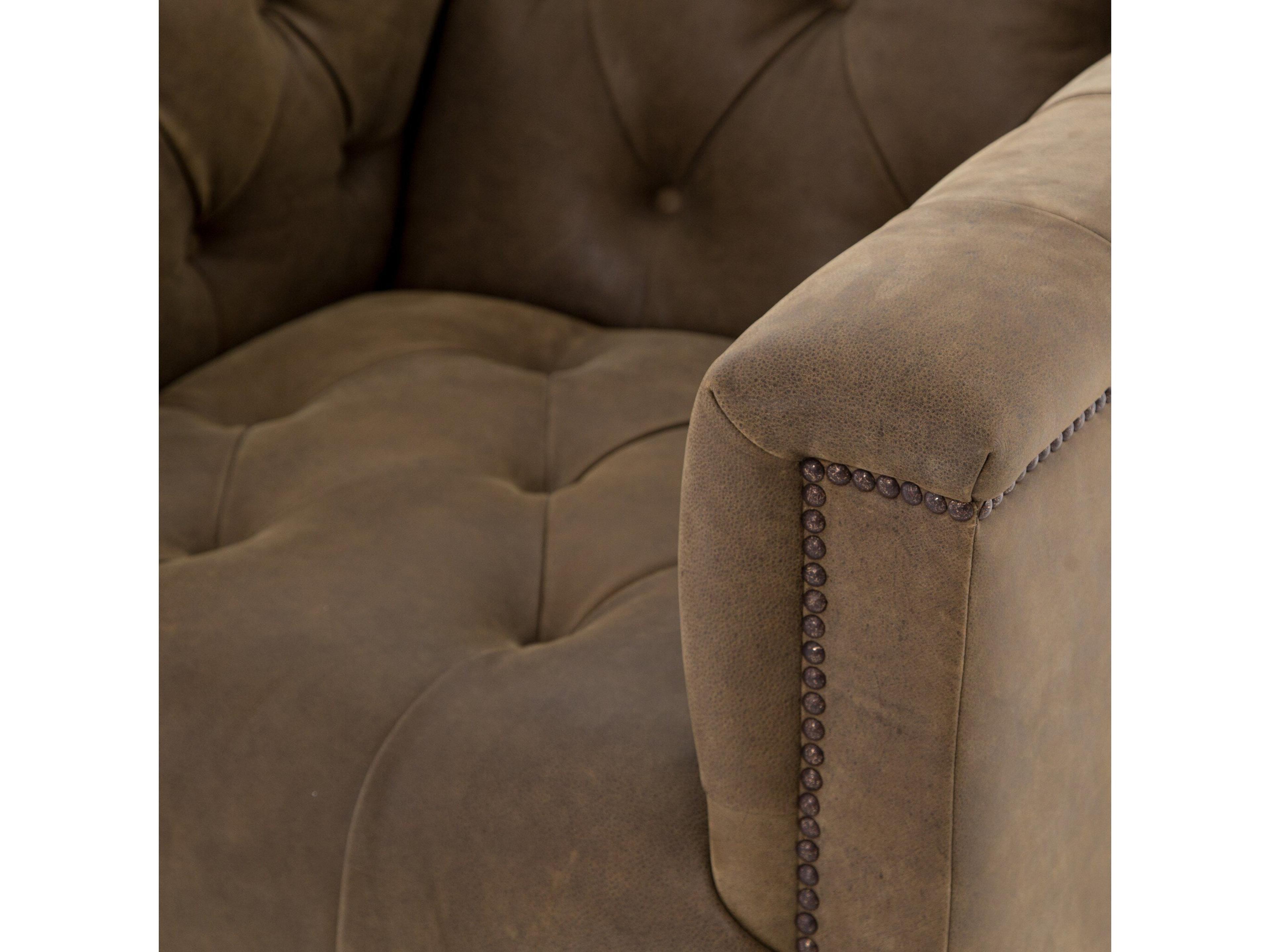 Luxecor Globetrotter Maxx Swivel Brown Leather Accent Chair