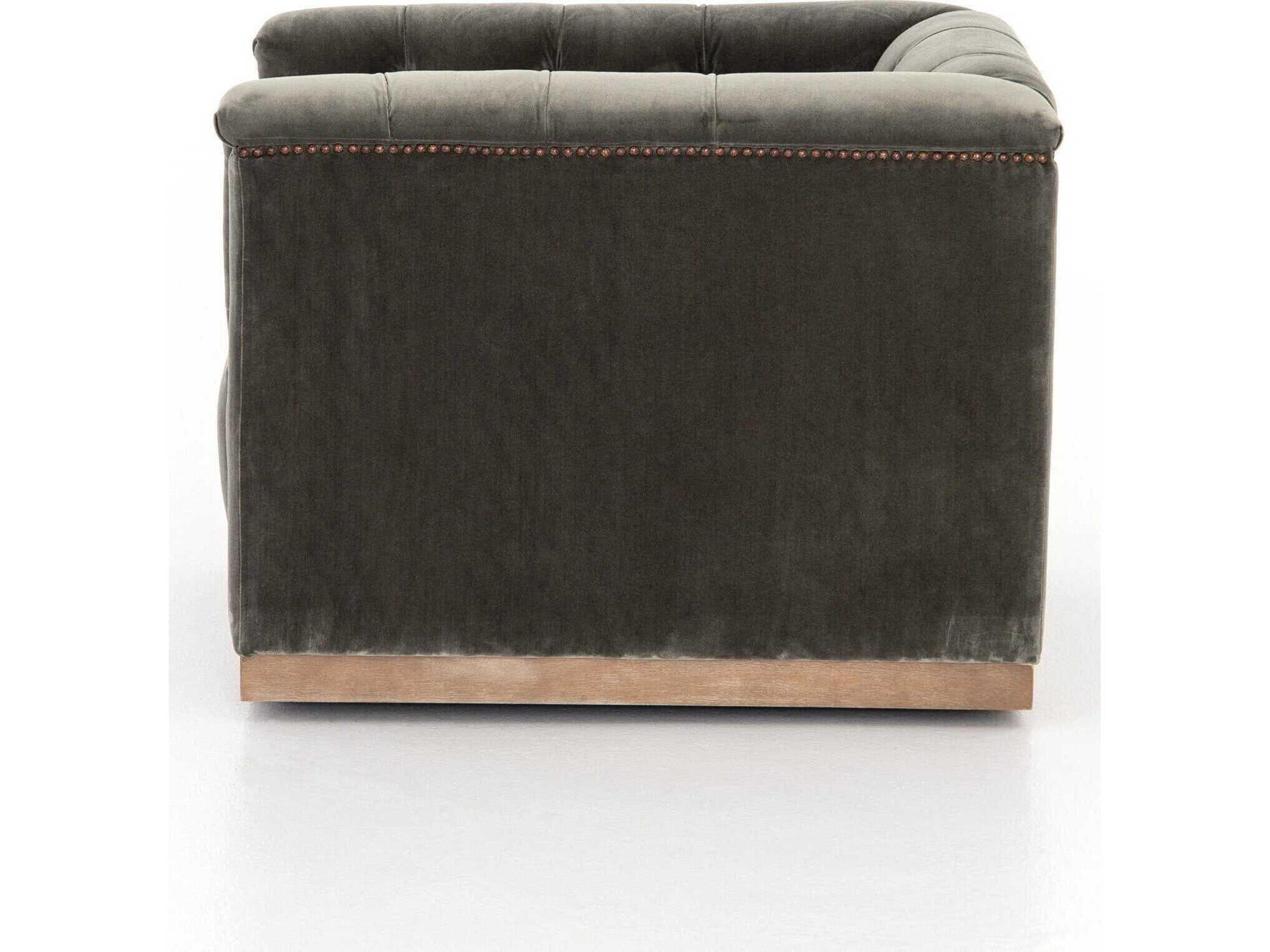 Four Hands Kensington Maxx Swivel Gray Fabric Accent Chair