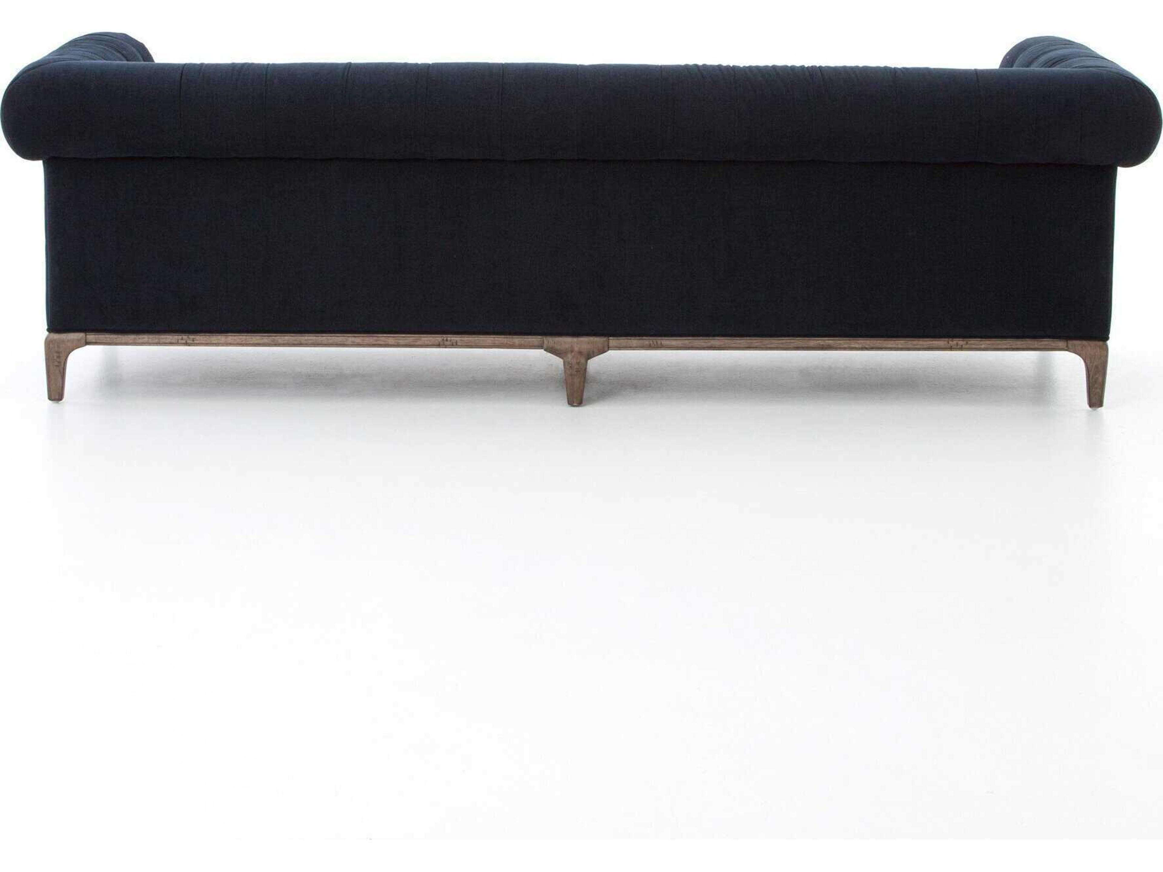 Four Hands Kensington Griffon Plush Navy Blue Upholstered Sofa