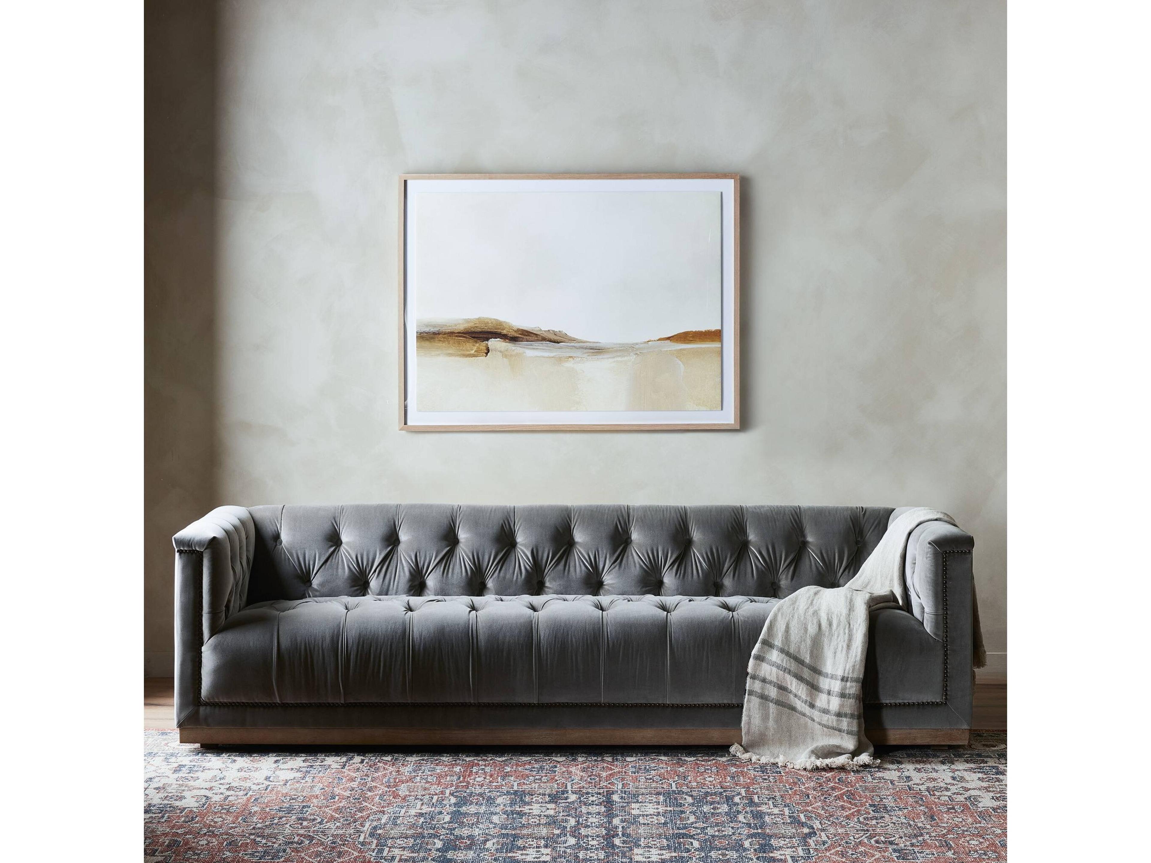 Four Hands Kensington Maxx Sapphire Birch 95" Sofa