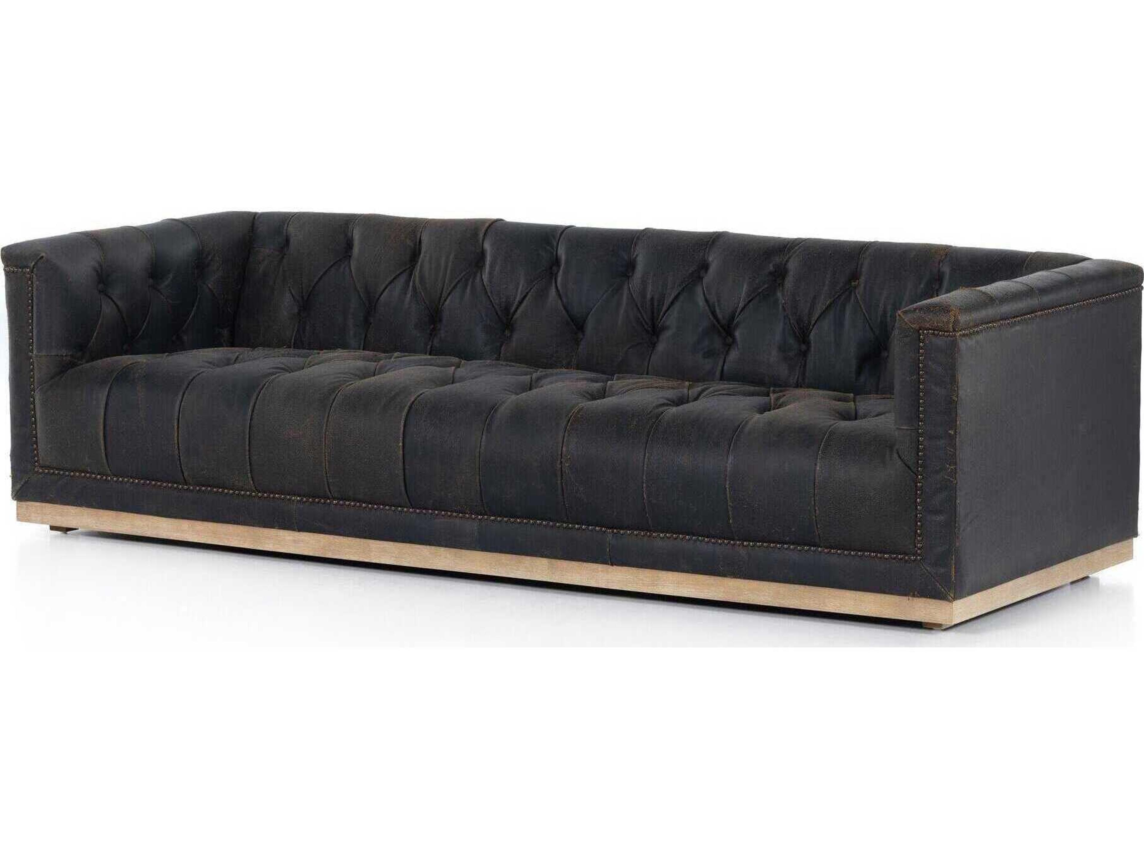 Maxx Sofa Kensington Destroyed Black Leather