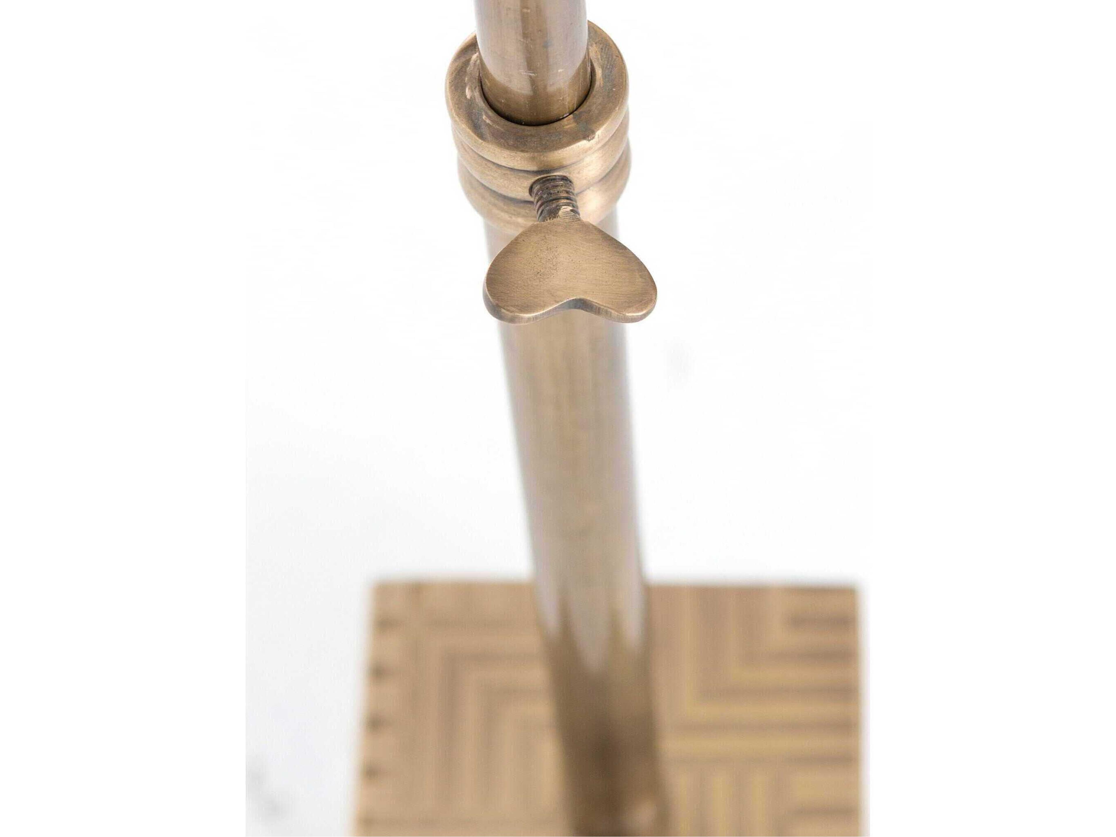 Luxecor Globetrotter Sirius Square Antique Brass Hardware White Marble End Table