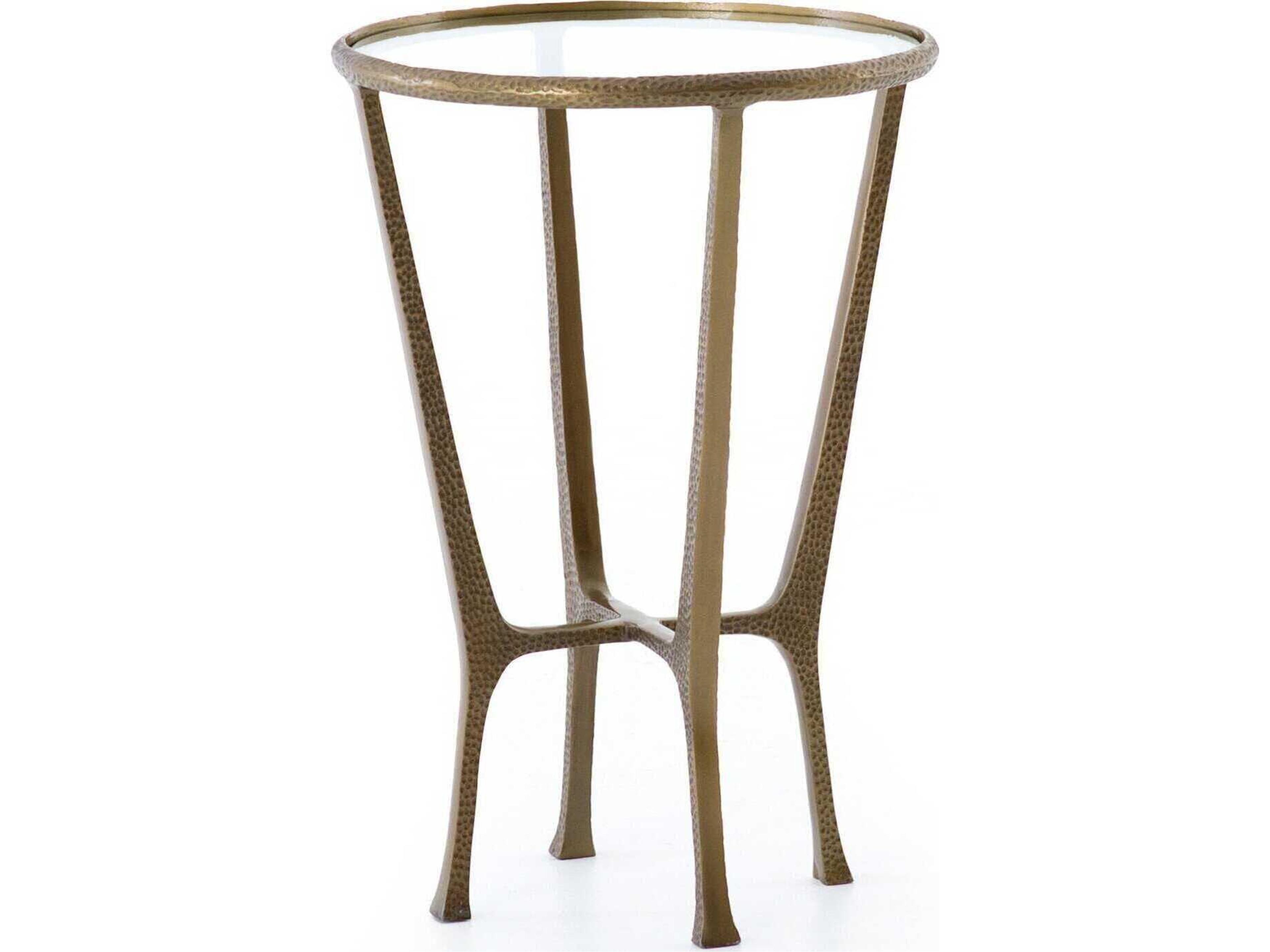 Asher Creighton End Table Aged Brass