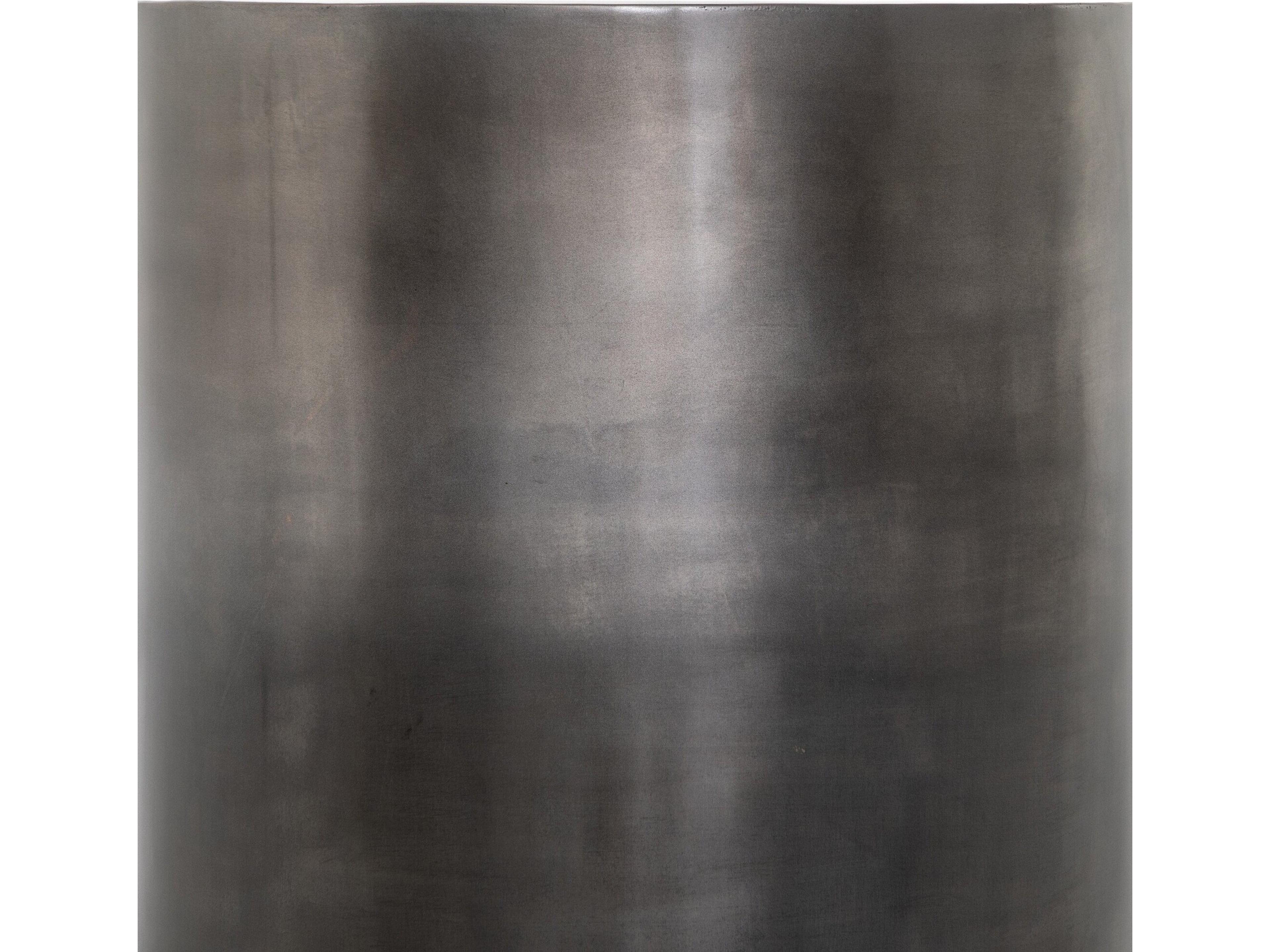 Four Hands Asher Cameron Round Metal Ombre Antique Pewter End Table