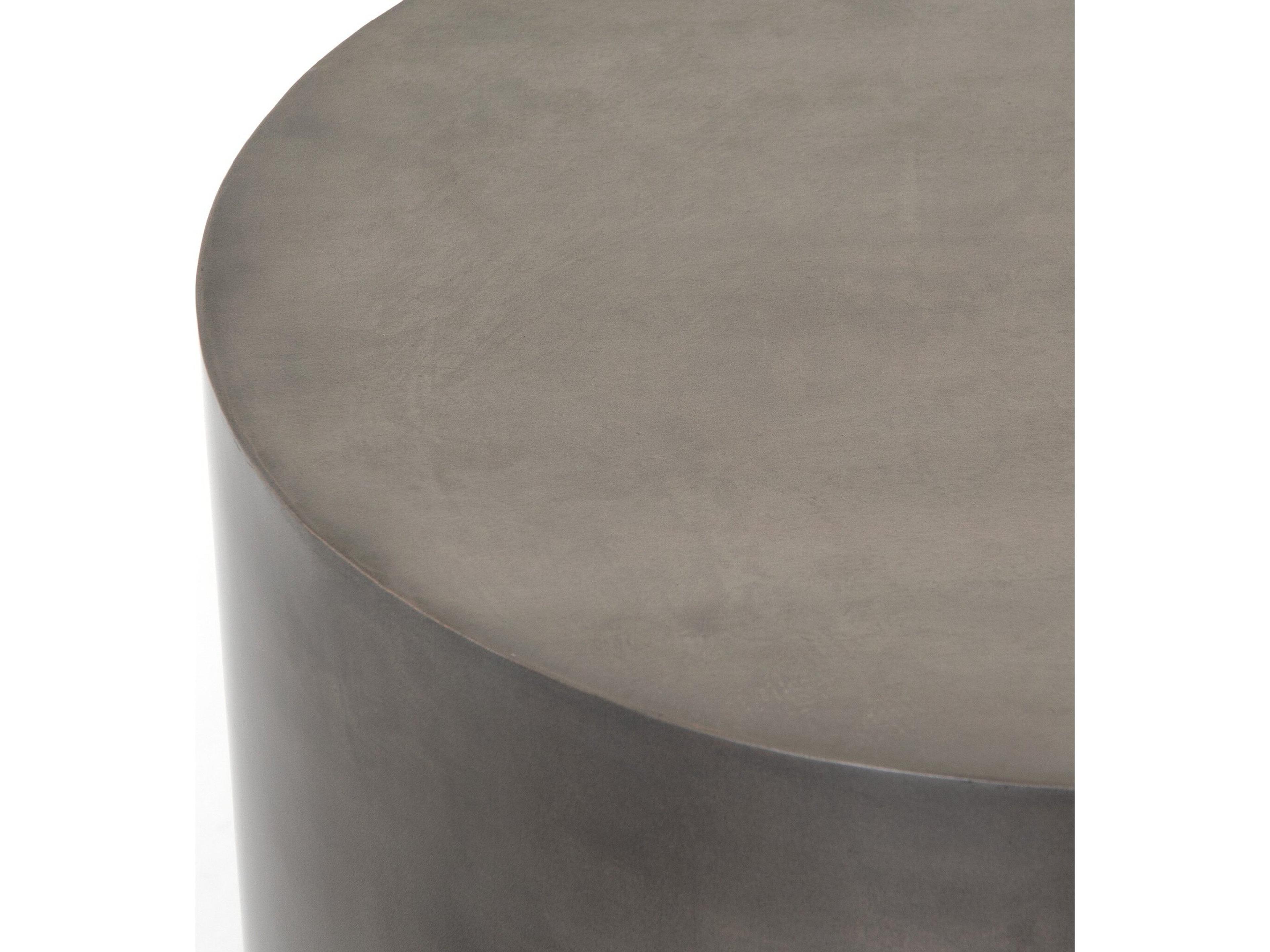 Four Hands Asher Cameron Round Metal Ombre Antique Pewter End Table