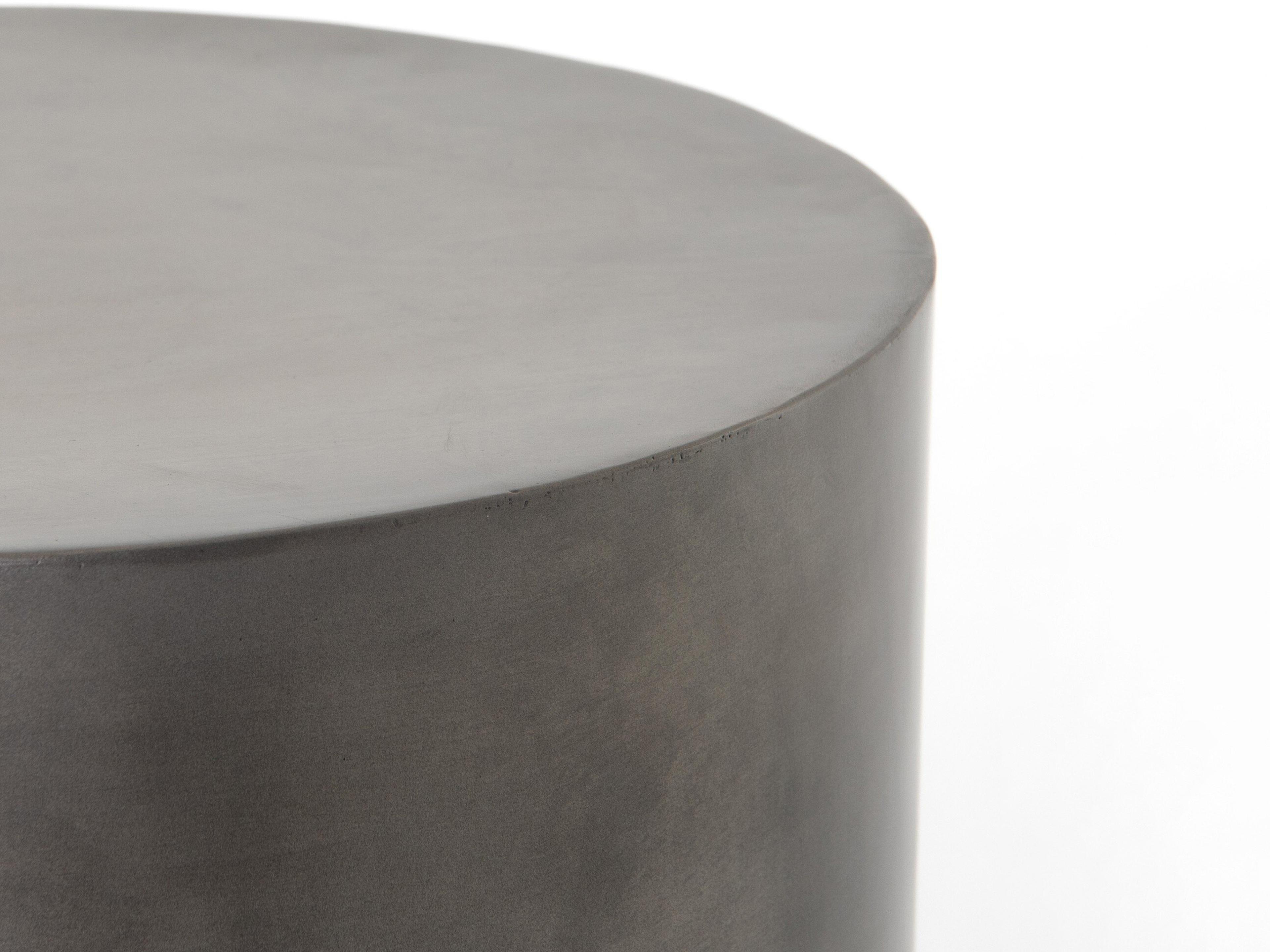 Four Hands Asher Cameron Round Metal Ombre Antique Pewter End Table