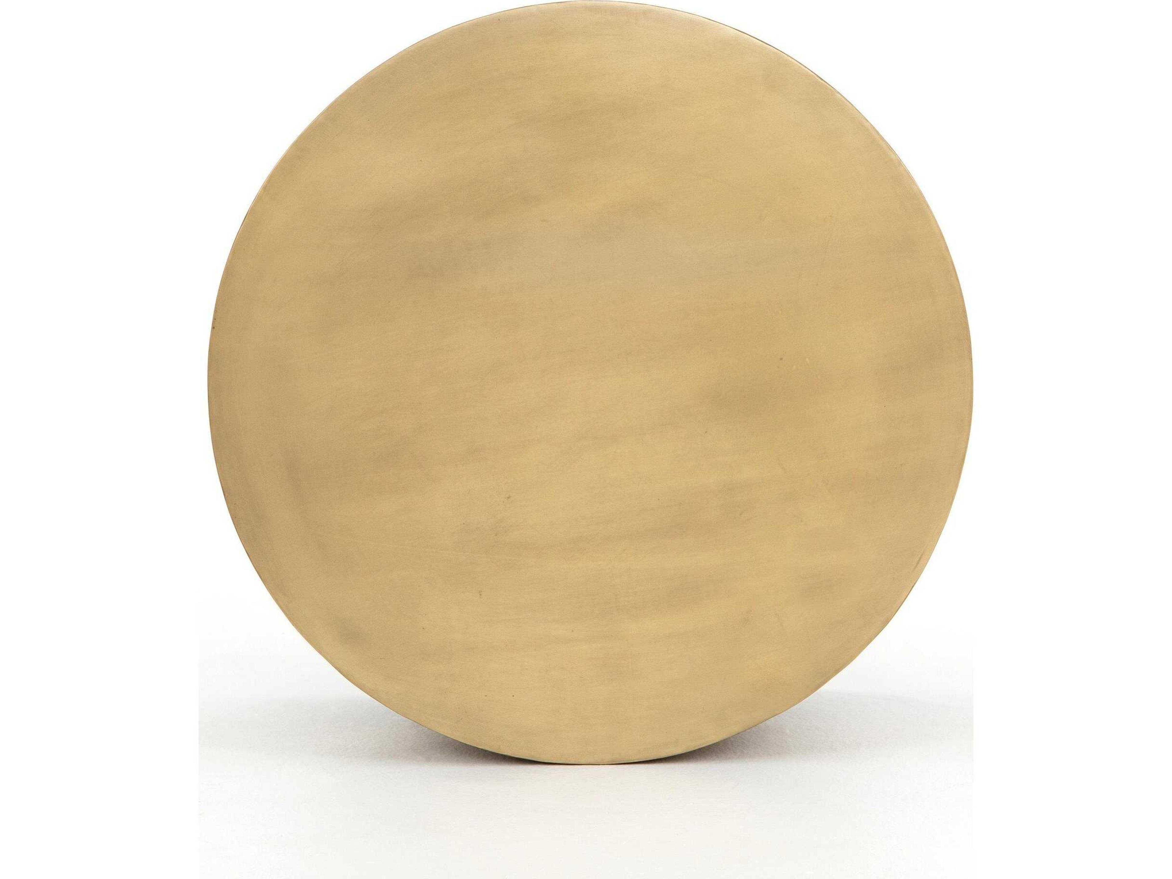 Four Hands Asher Cameron Round Metal Ombre Antique Brass Coffee Table