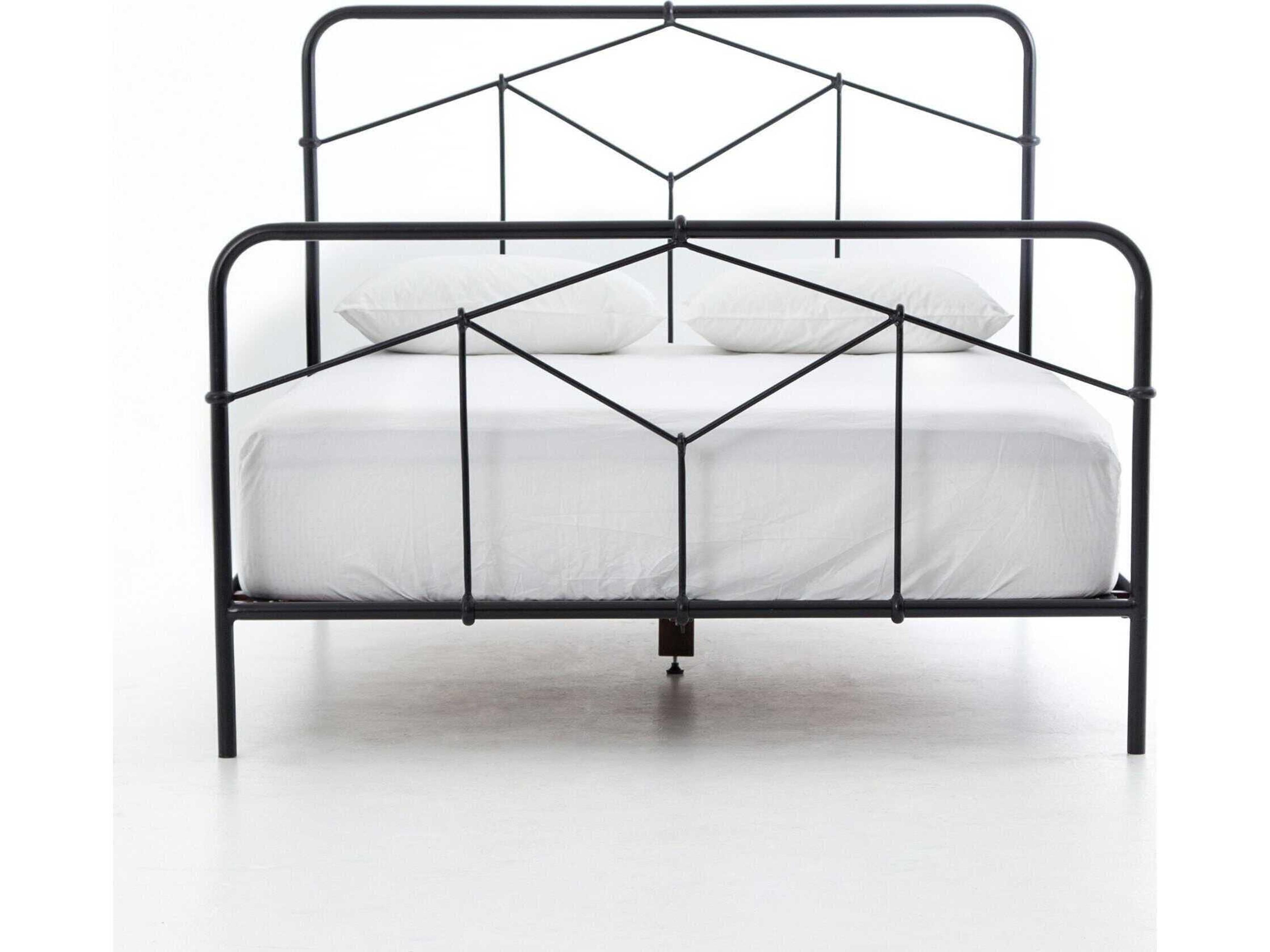 Four Hands Primitive Casey Black Mango Wood King Panel Bed