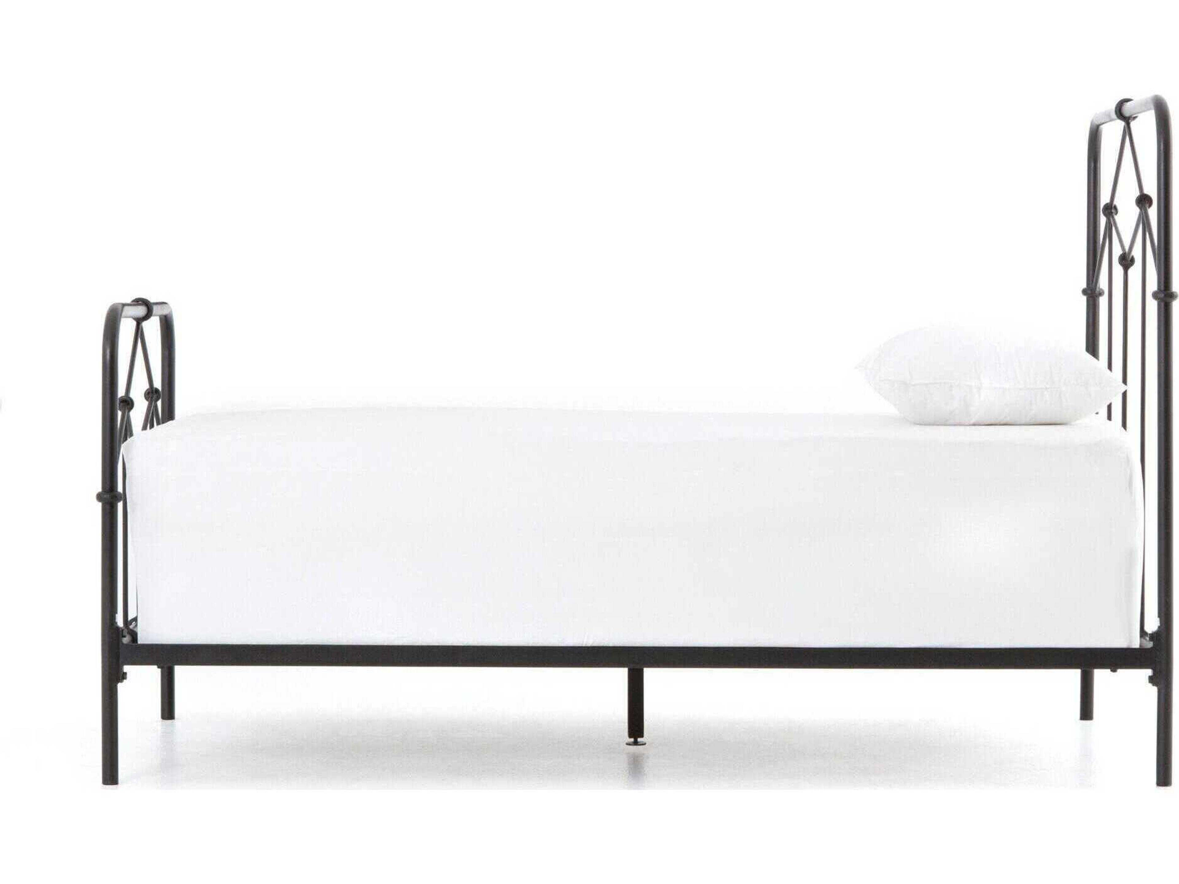 Four Hands Primitive Casey Black Mango Wood Twin Panel Bed