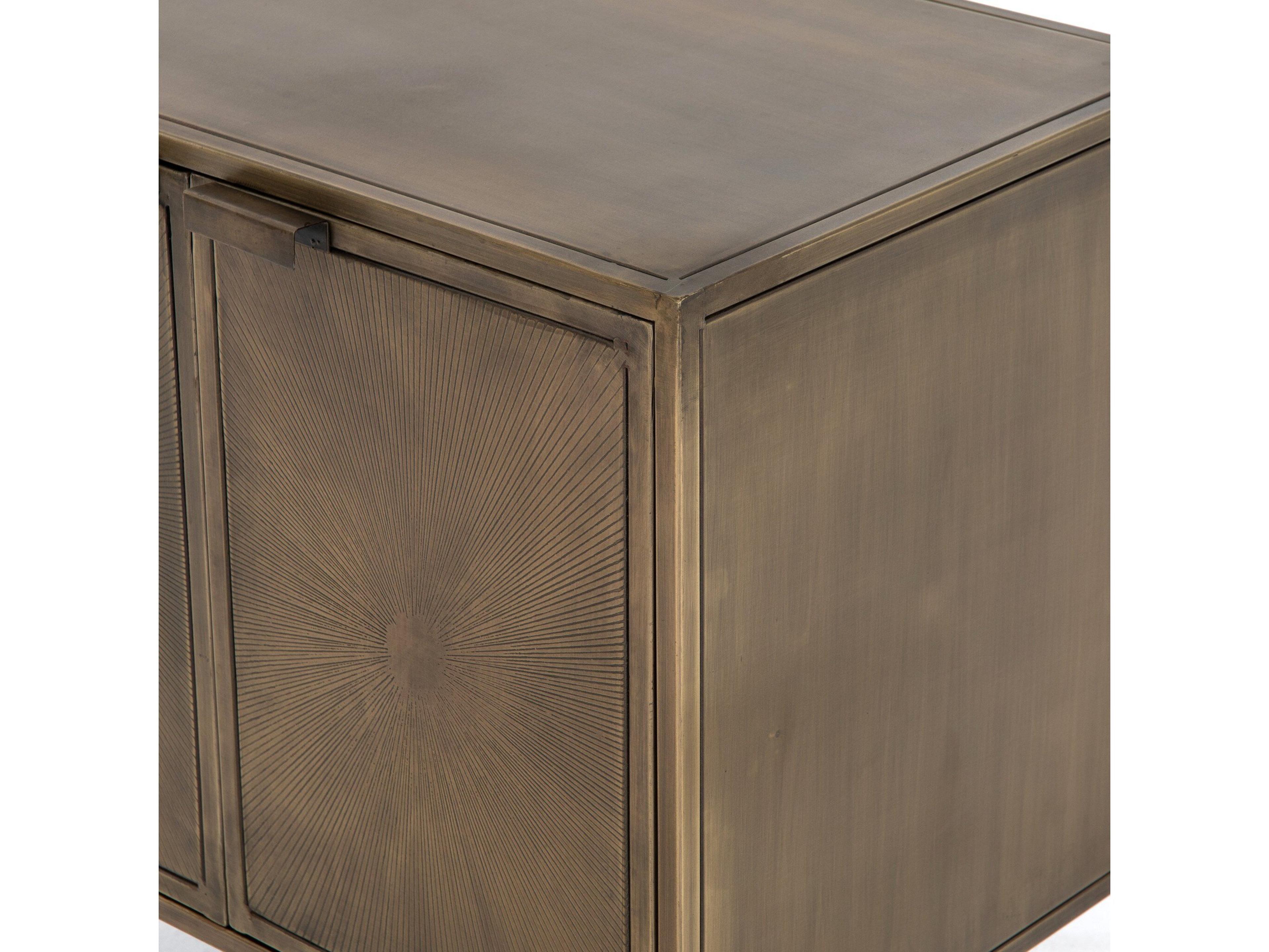 Luxecor Globetrotter Sunburst Brass Nightstand