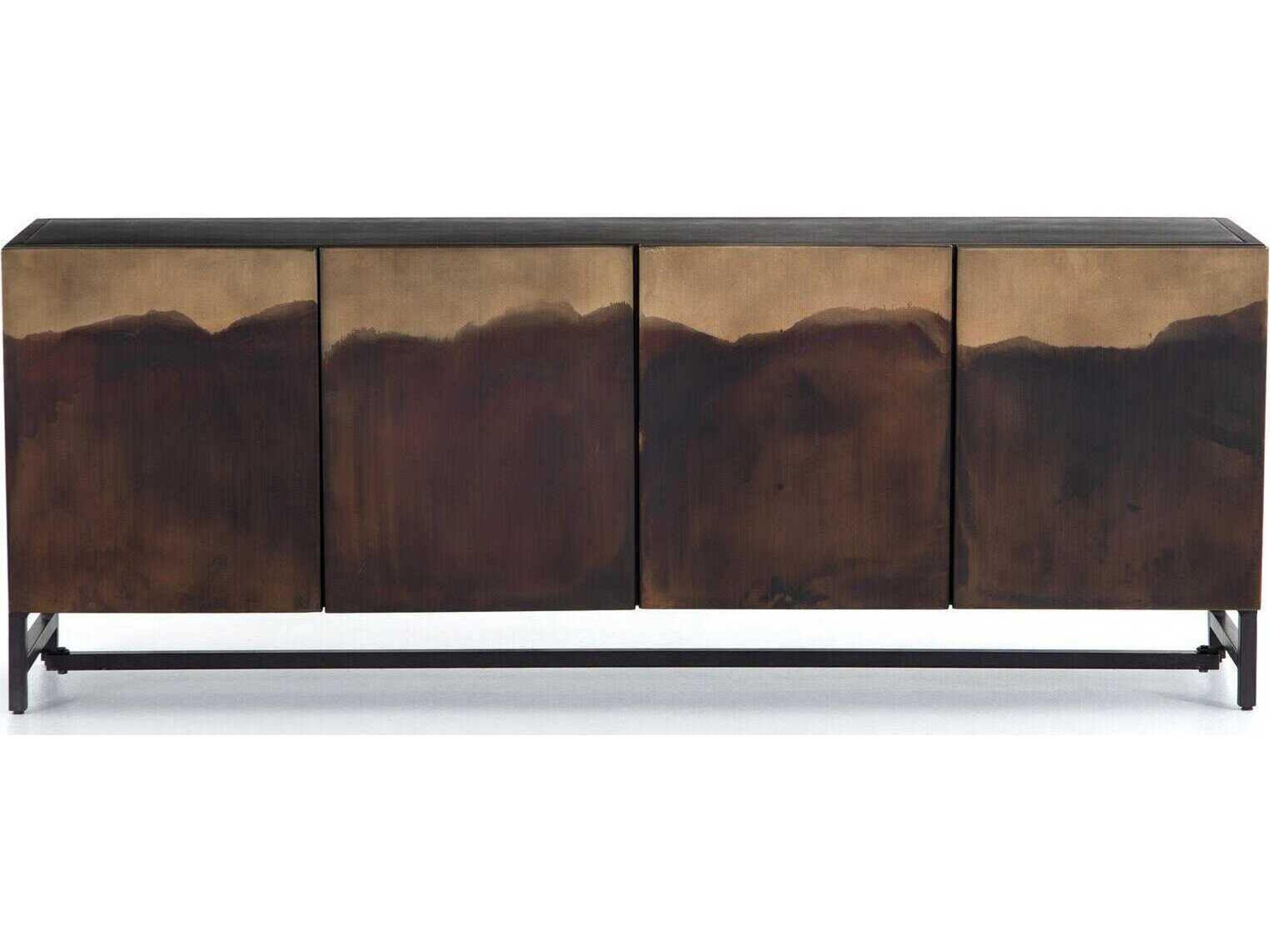 Luxecor Globetrotter Stormy 72" Distressed Ombre Aged Brown Media Console