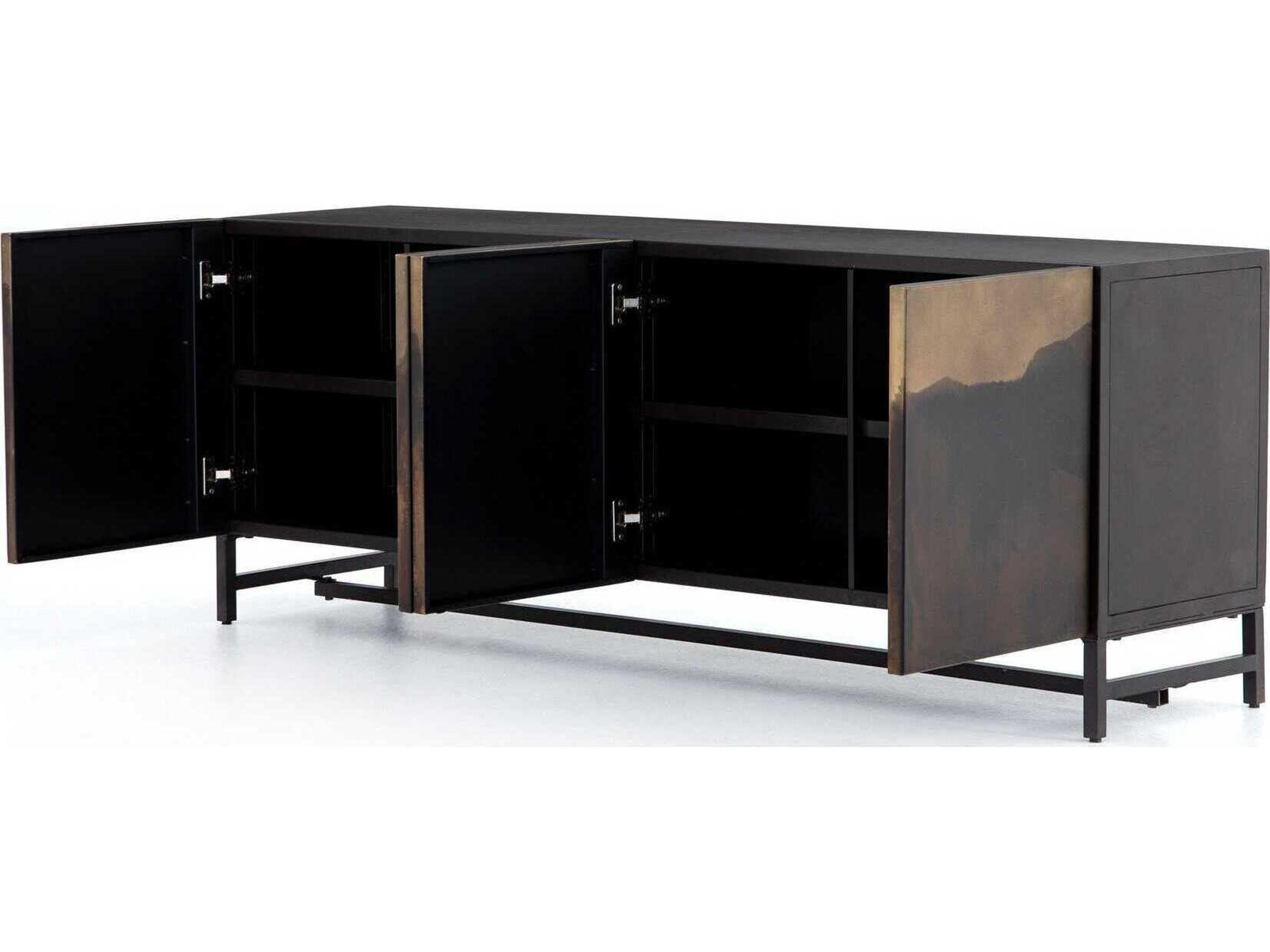 Luxecor Globetrotter Stormy 72" Distressed Ombre Aged Brown Media Console