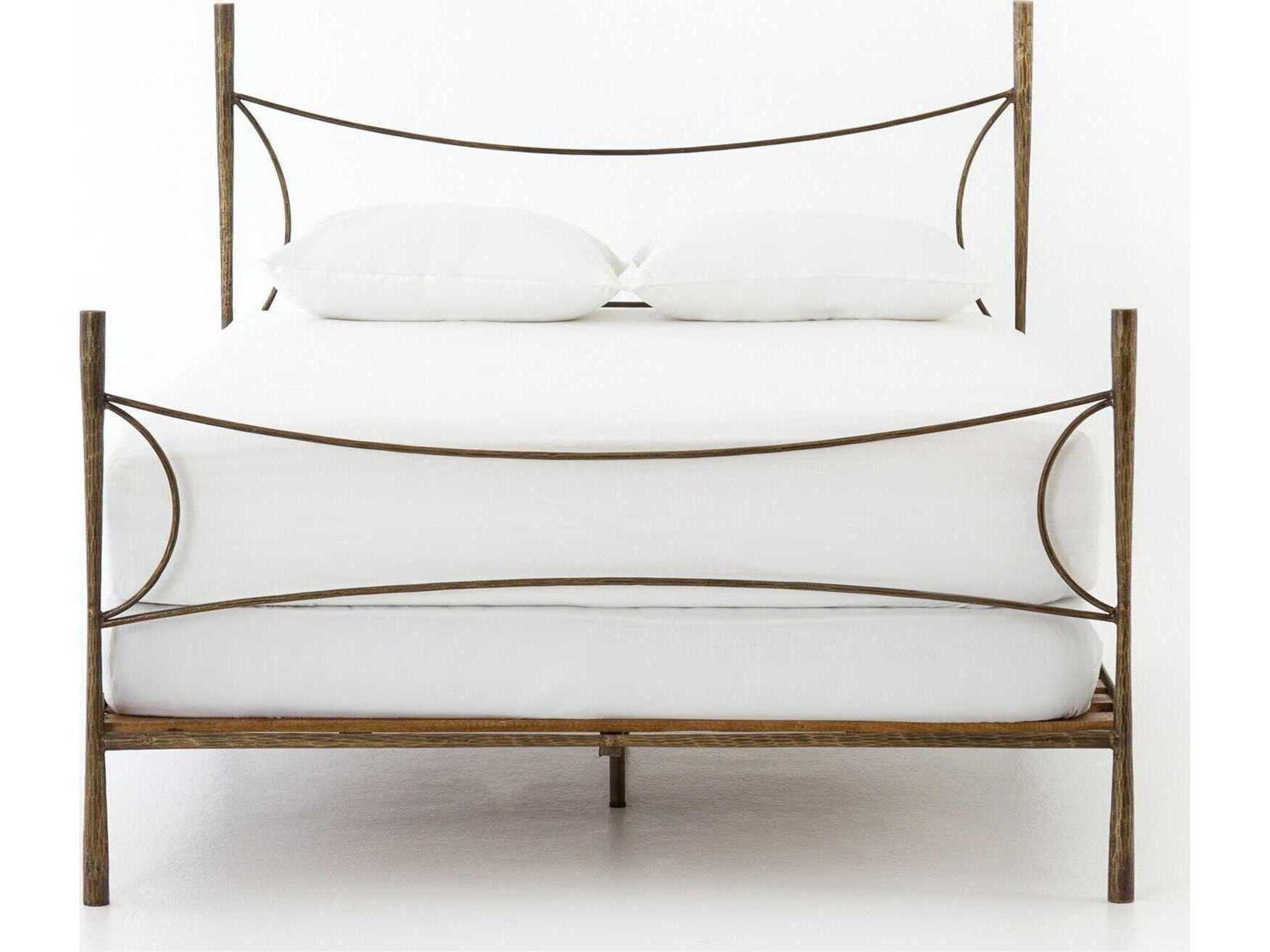 Four Hands Element Westwood Antique Brass Queen Platform Bed