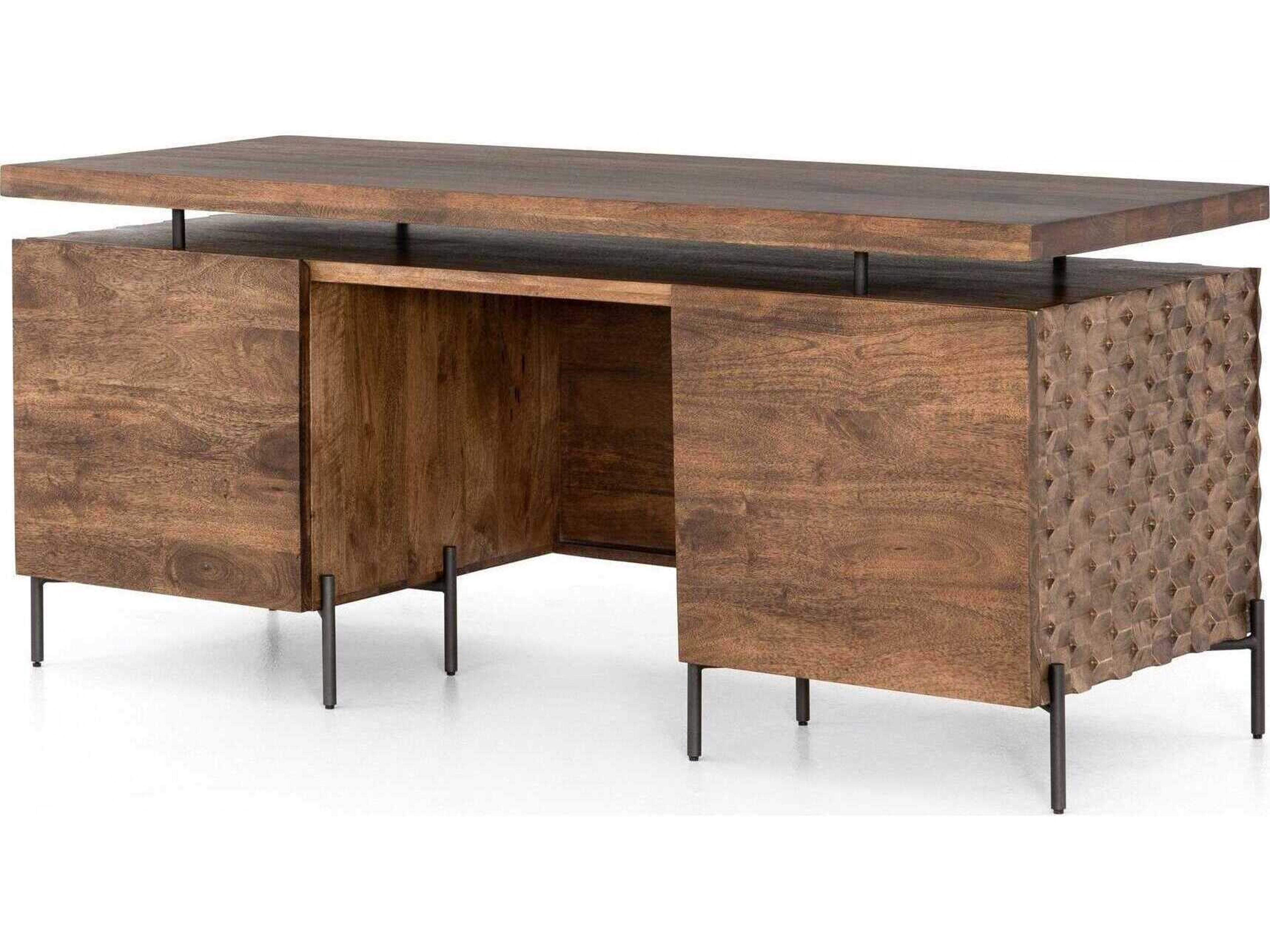 Raffael Desk Fallon Carved Mango Wood