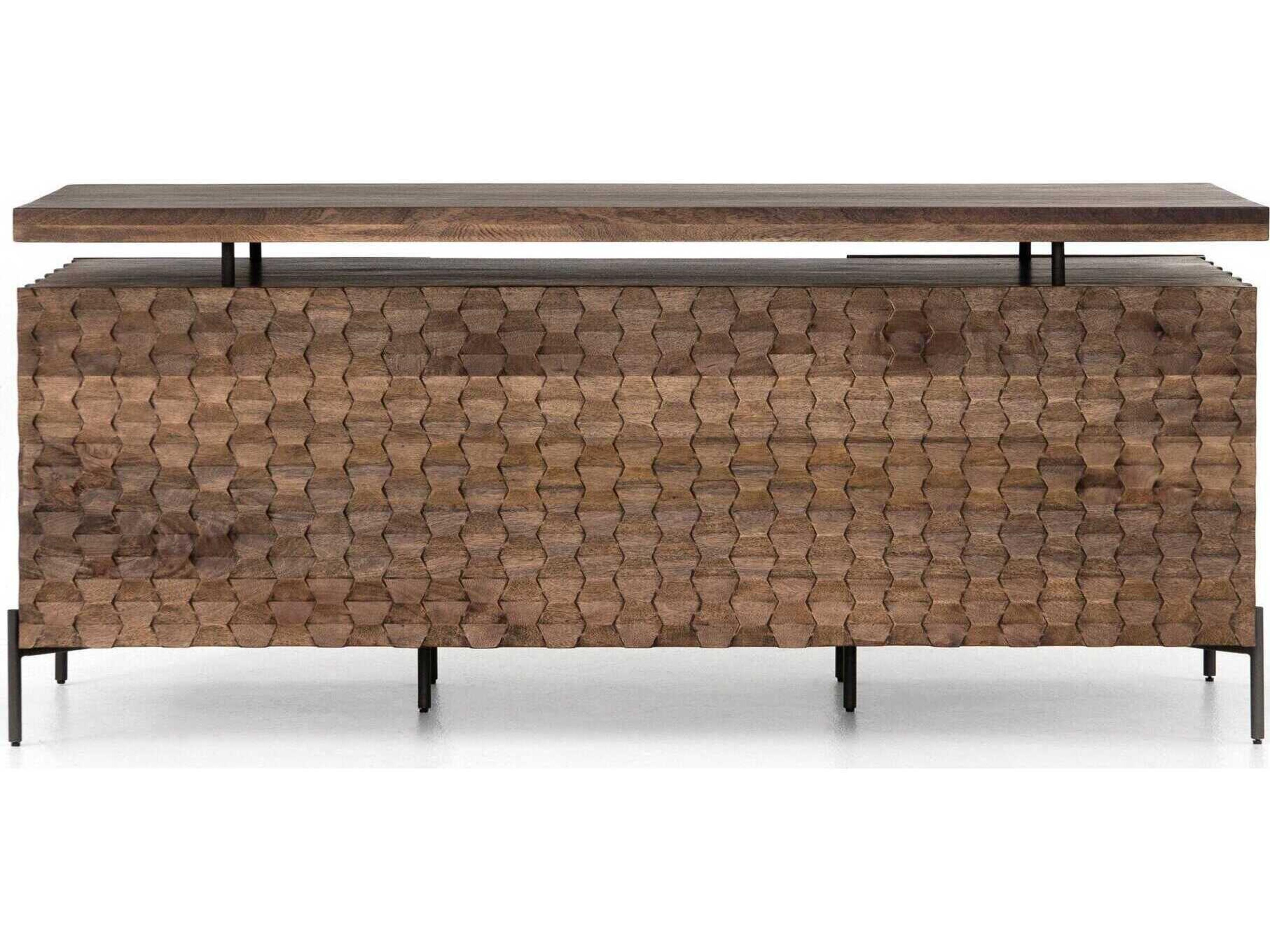 Four Hands Fallon Raffael Brown Mango Wood Executive Desk