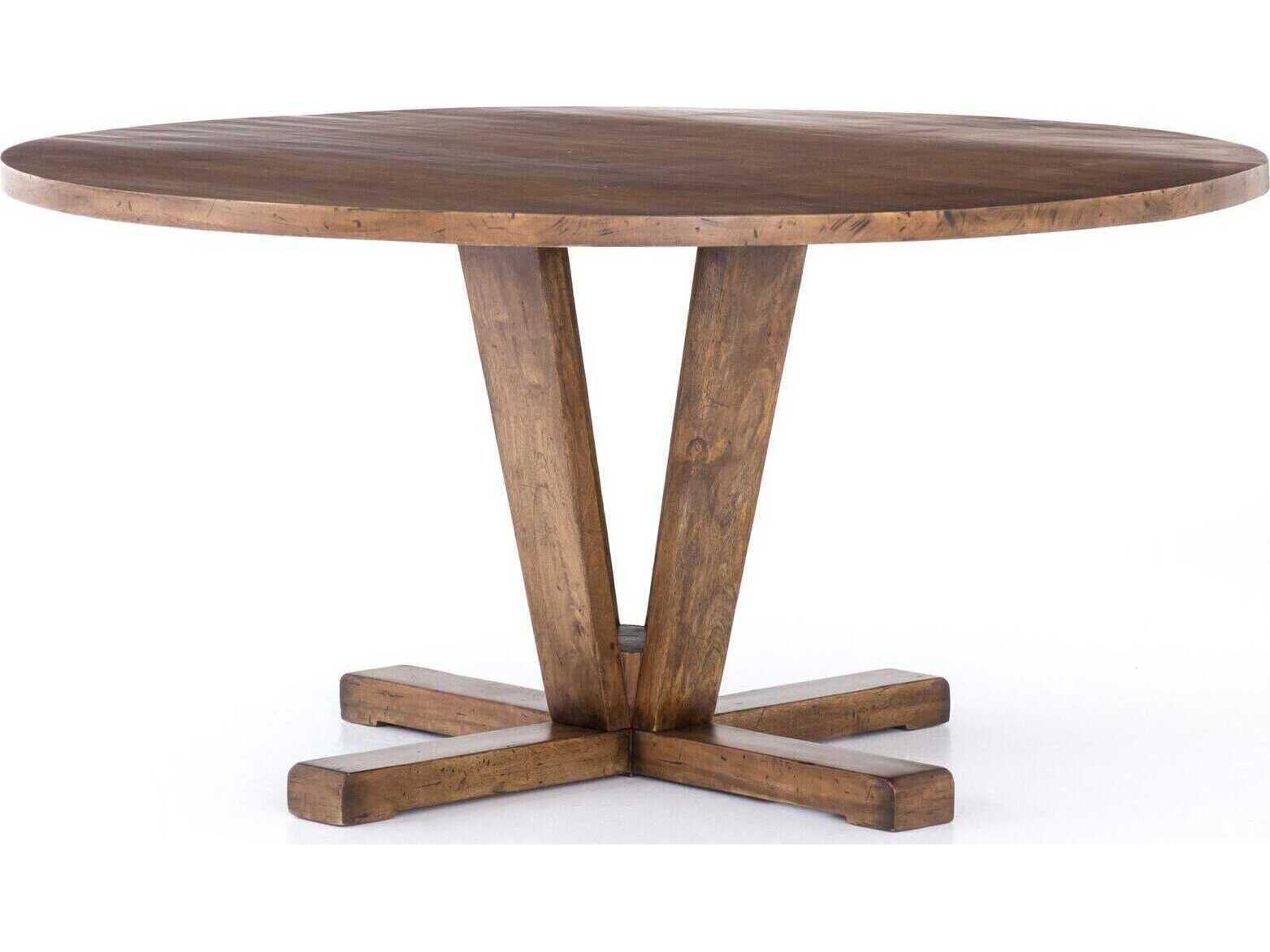 Four Hands Harmon Cobain Round Wood Reclaimed Mango Dining Table