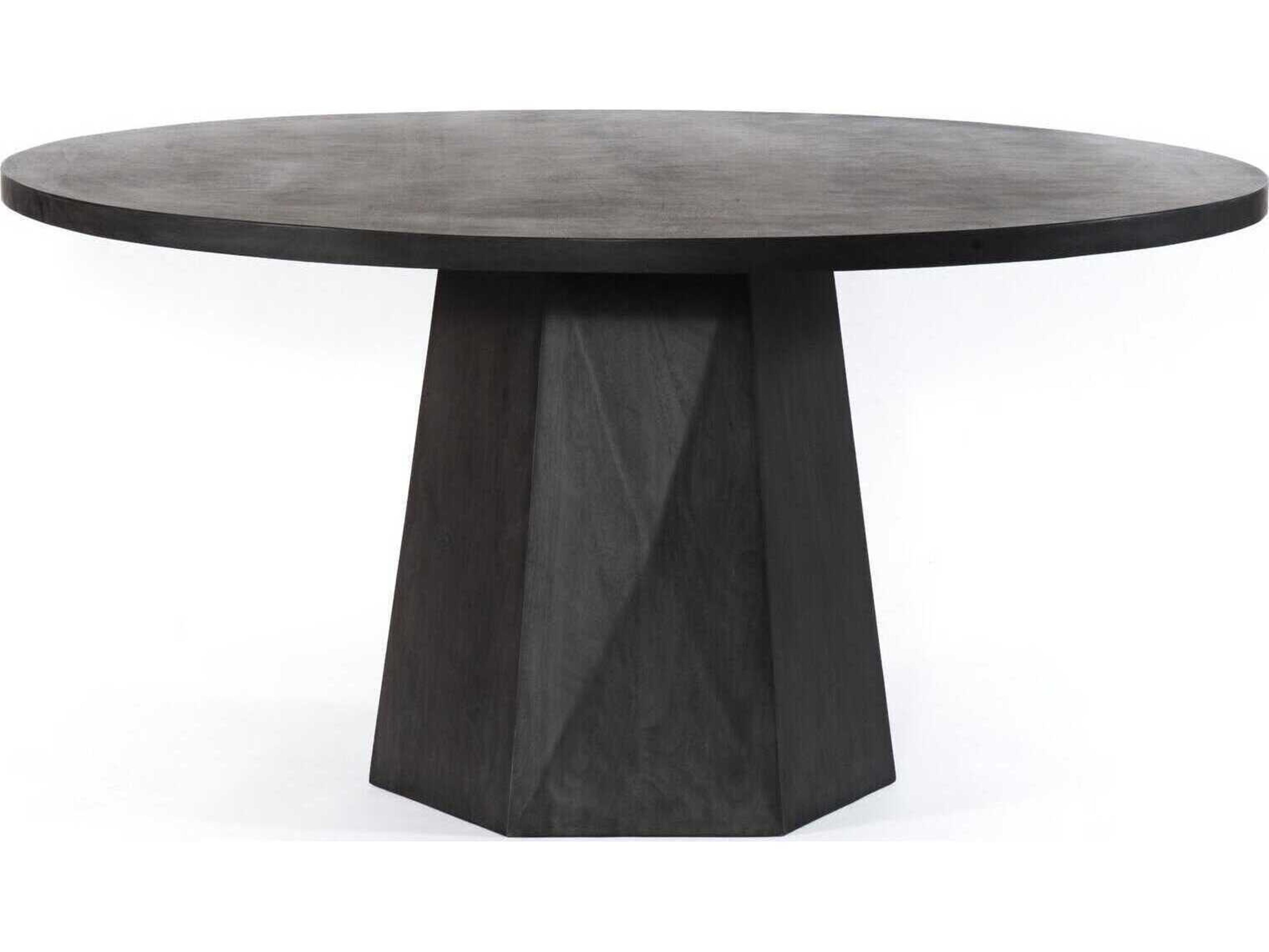 Four Hands Harmon Kesling Round Wood Coal On Mango Dining Table