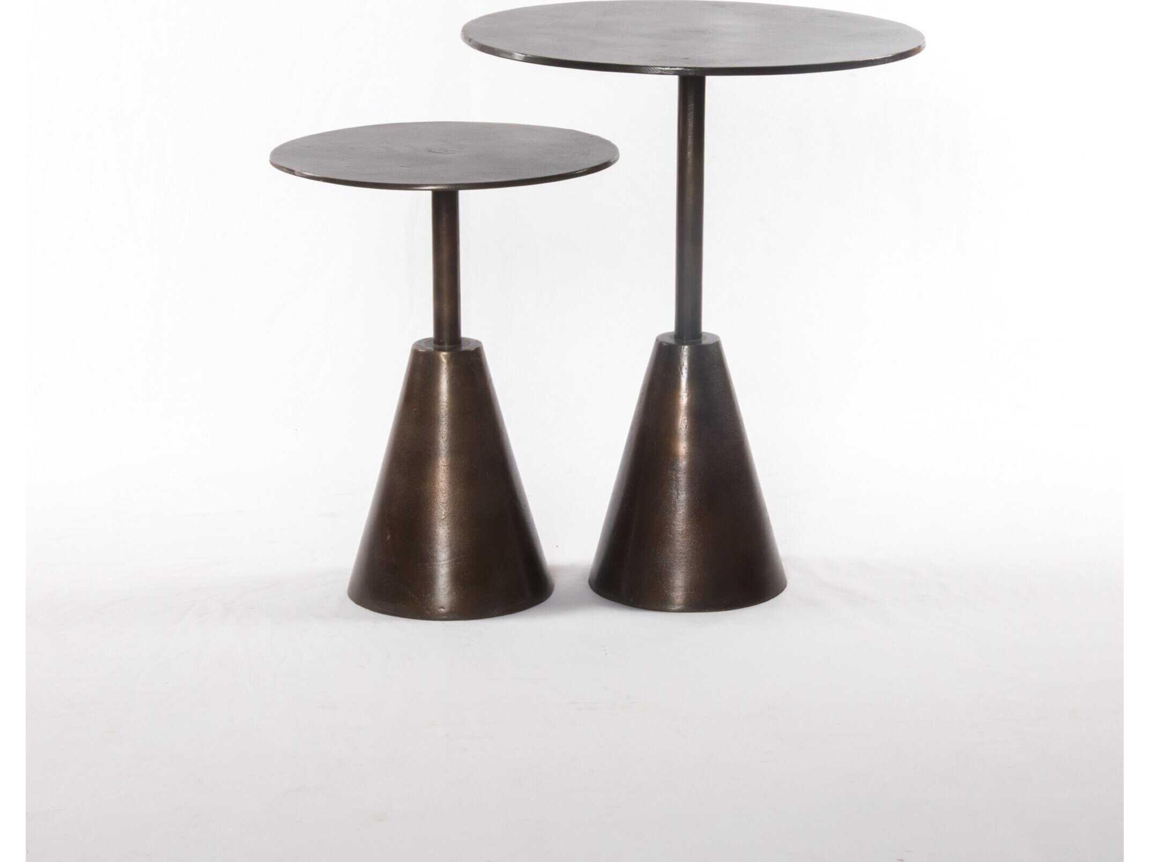 Four Hands Marlow Frisco Round Metal Antique Rust End Table